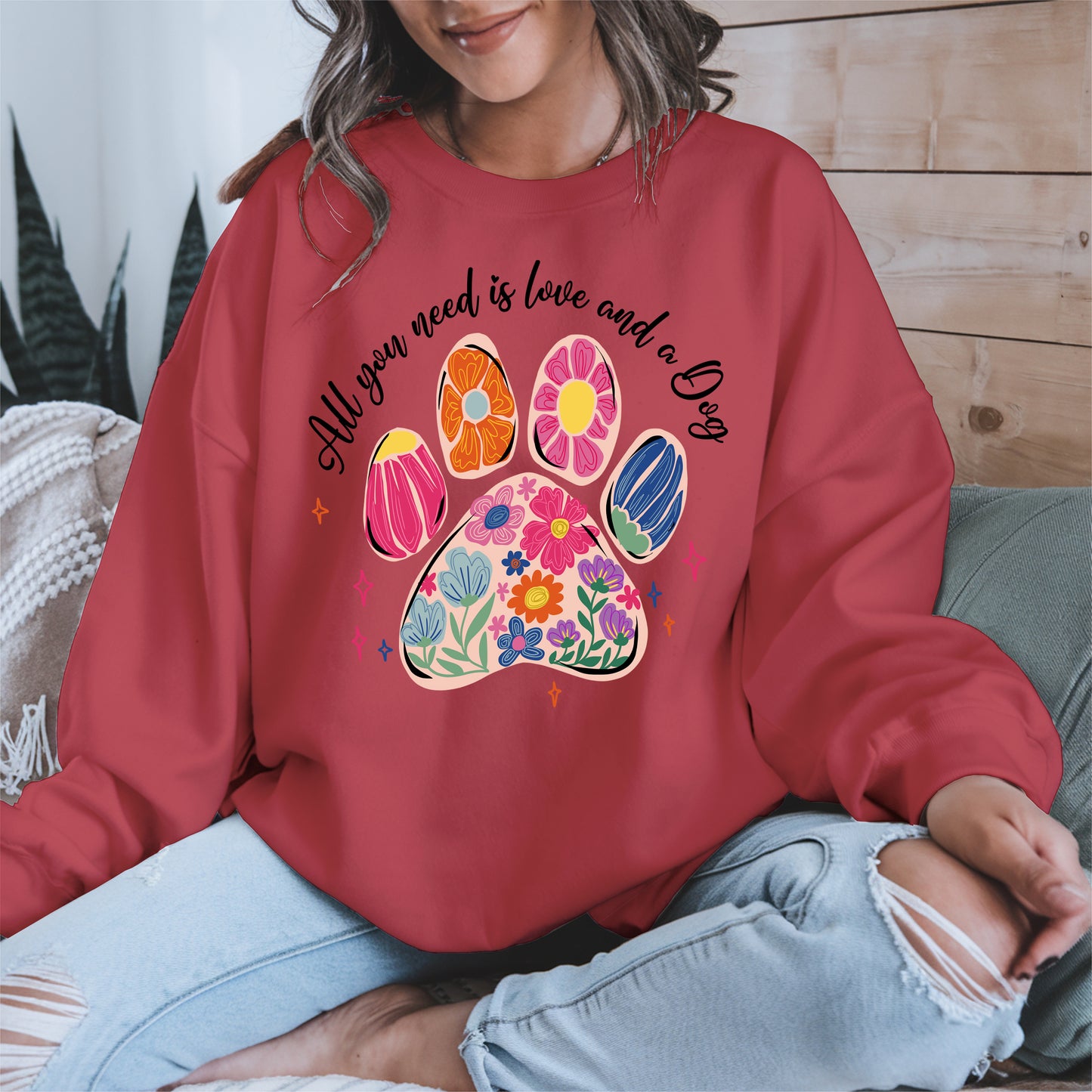 Floral Paw Print Shirt Hoodie Sweatshirt Gift for Pet Moms