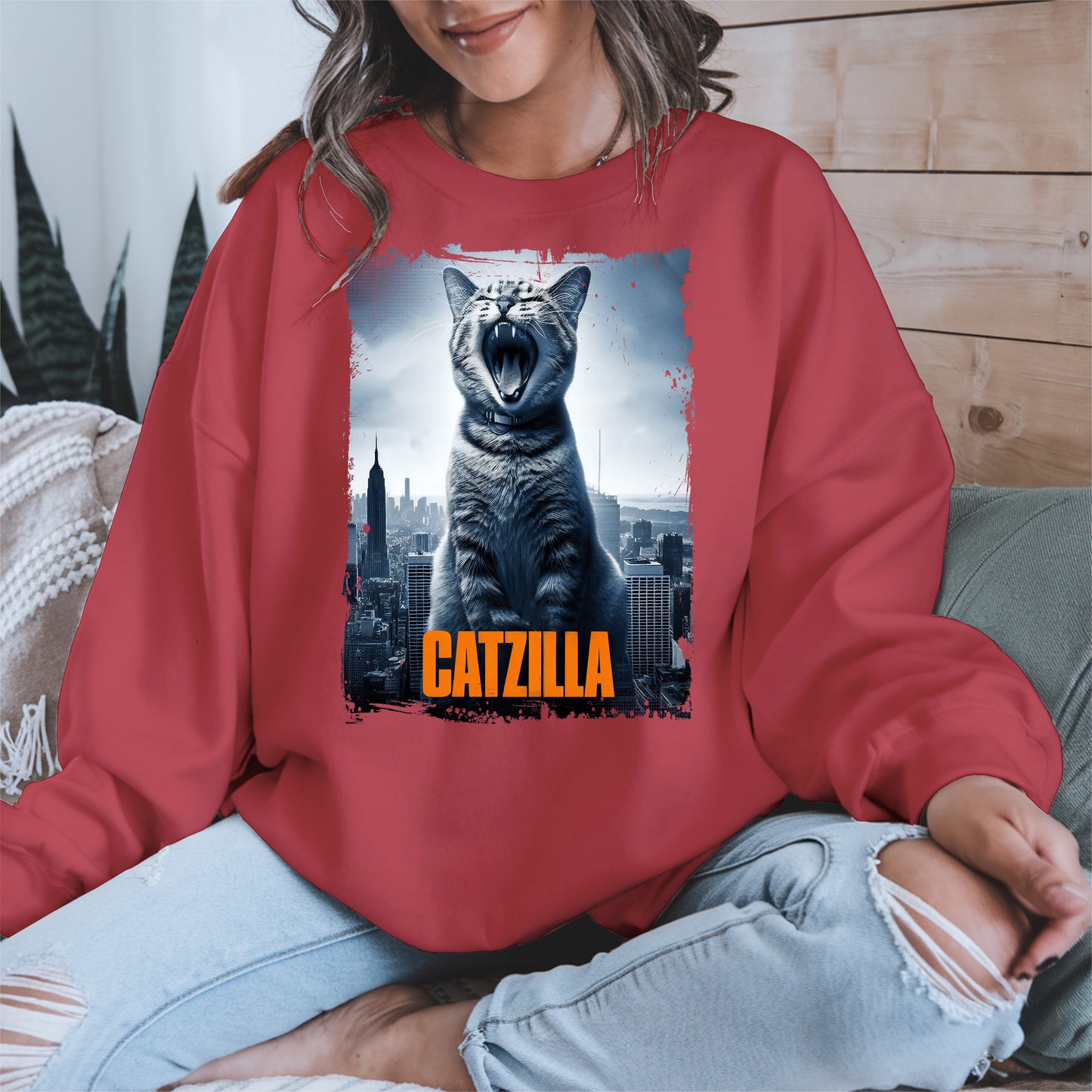 Catzilla Funny Cat Shirt Hoodie Sweatshirt