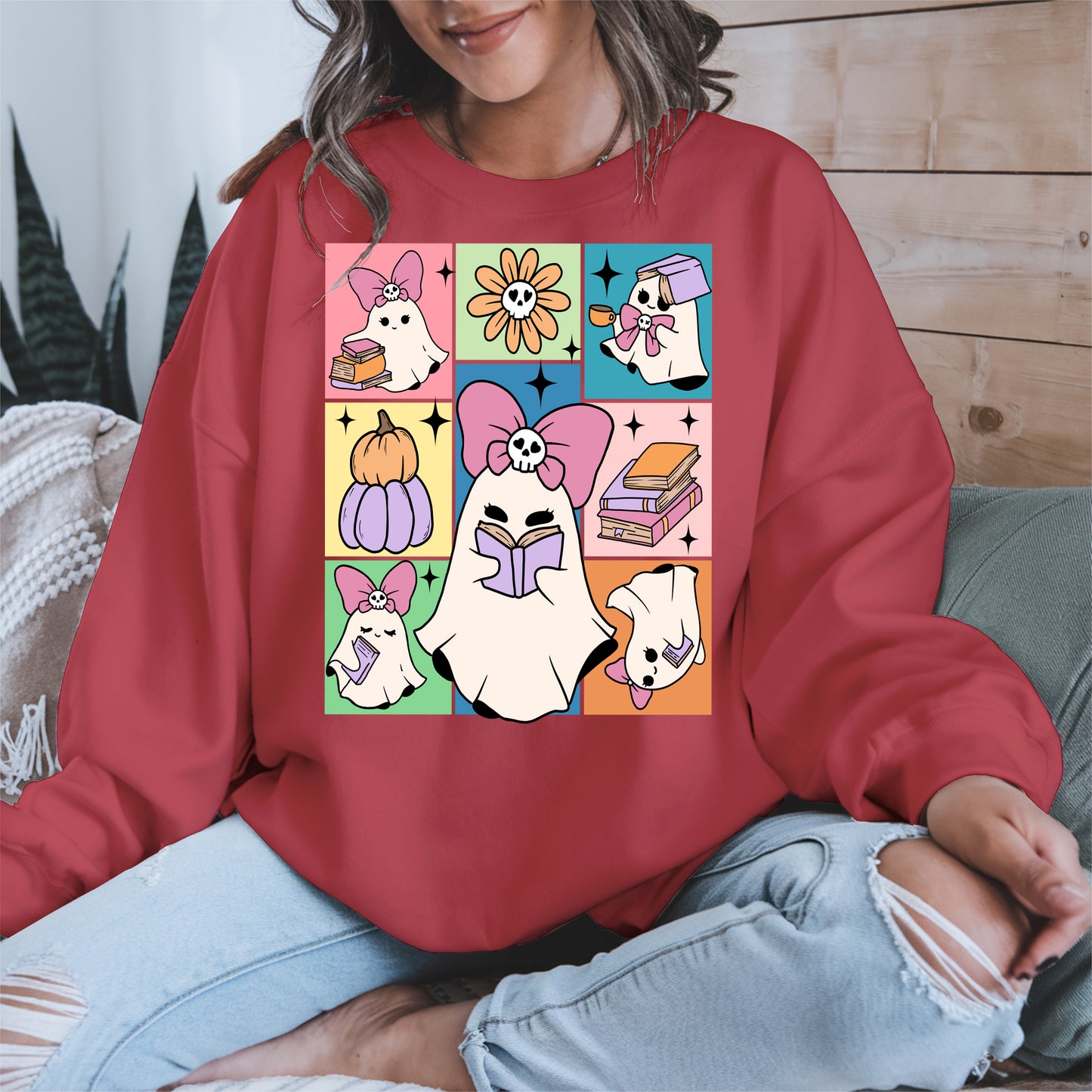 Pastel Ghost Book Lover Halloween Shirt