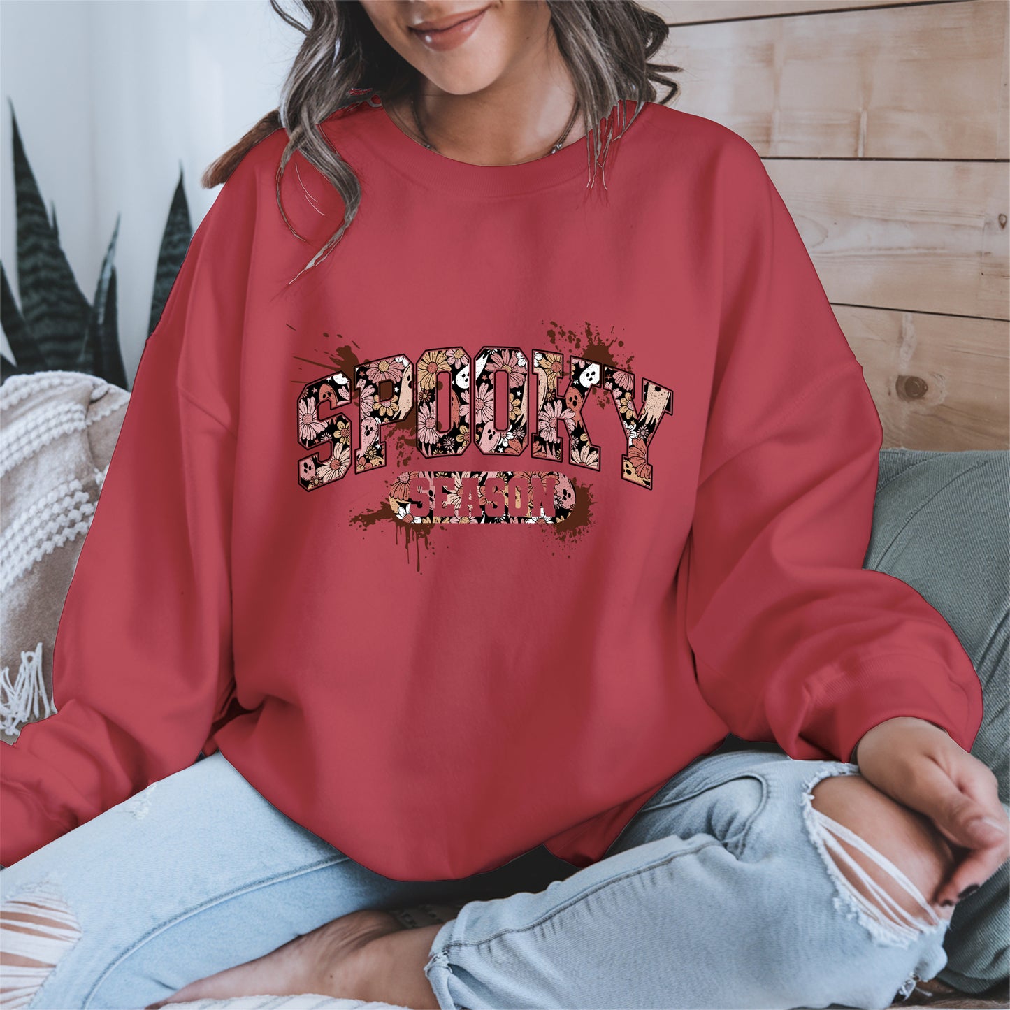 Grunge Floral Spooky Season Shirt