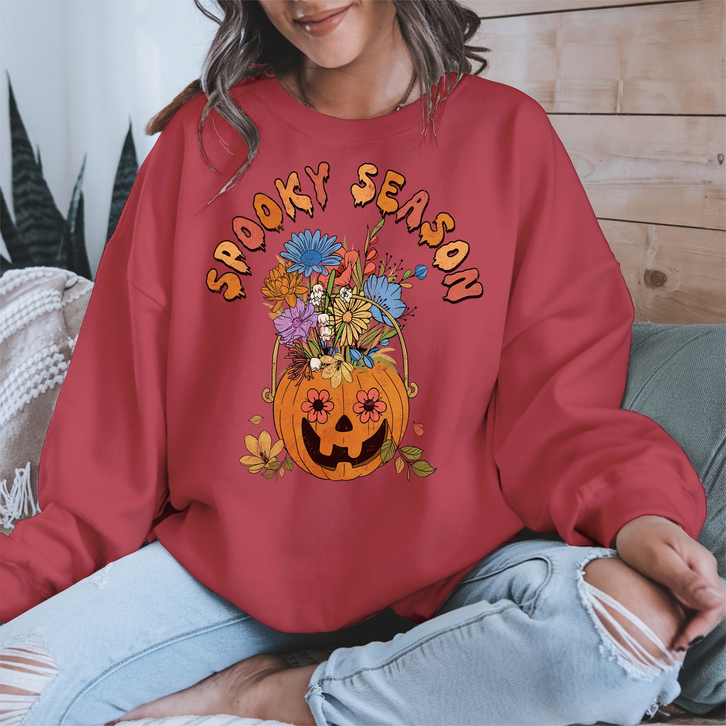 Floral Pumpkin Spooky Season Shirt