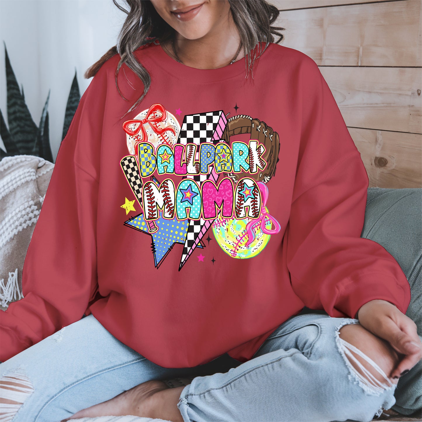 Ballpark Mama Shirt Sport Tee Hoodie Sweatshirt Gift for Baseball Moms