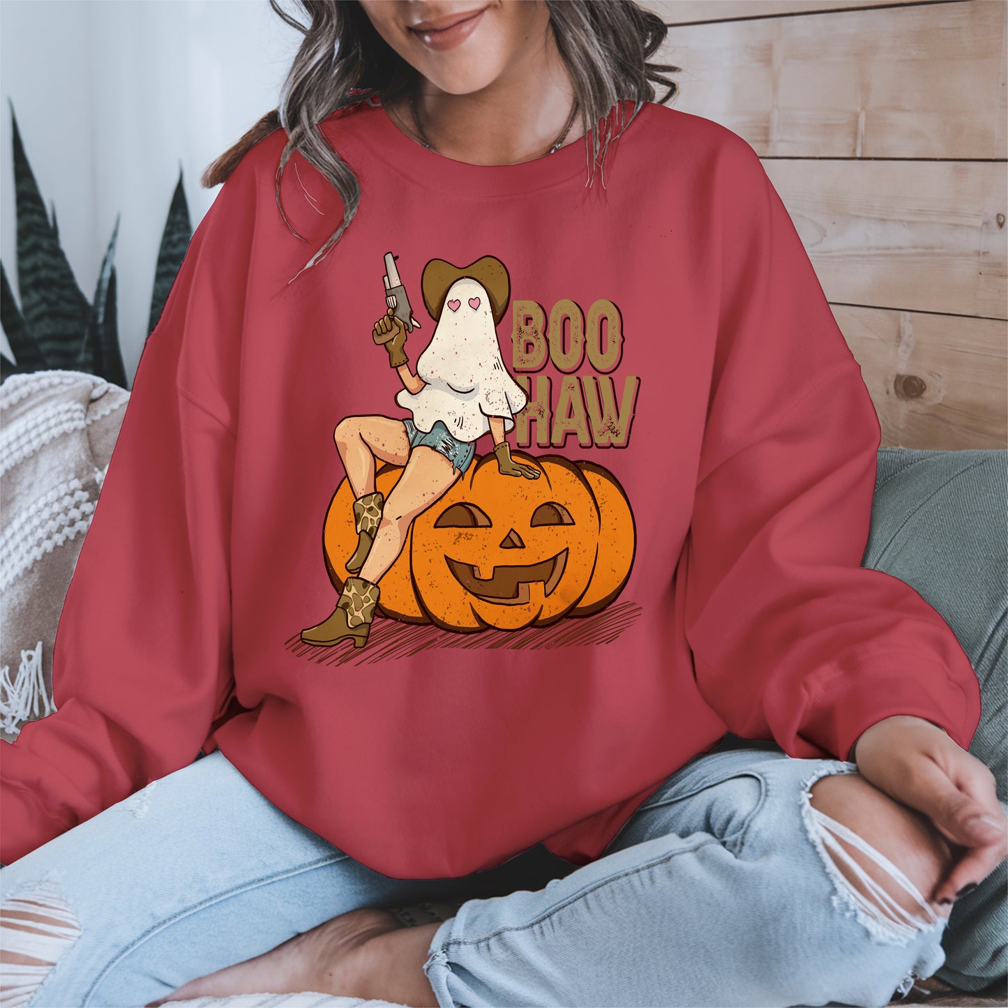 Boo Haw Halloween Cowgirl Tee