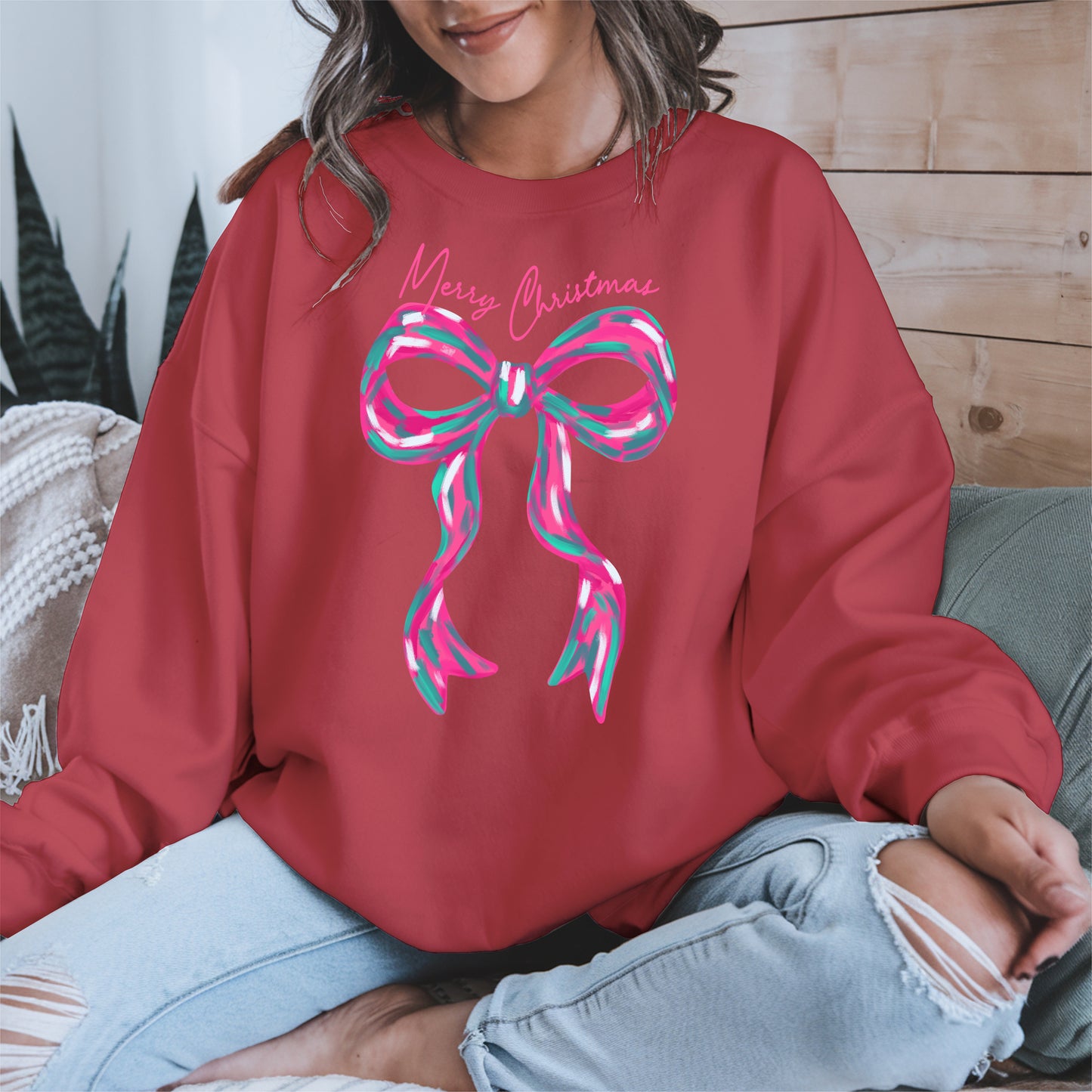 Merry Christmas Coquette Bow Shirt