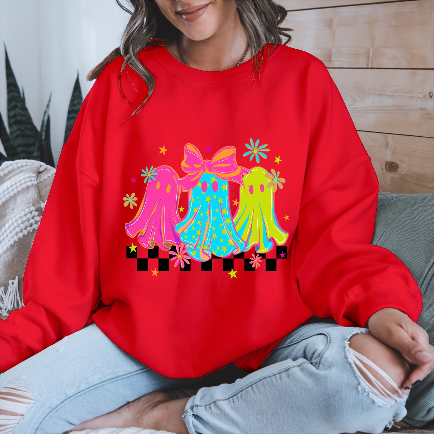 Retro Neon Cute Ghost halloween shirt