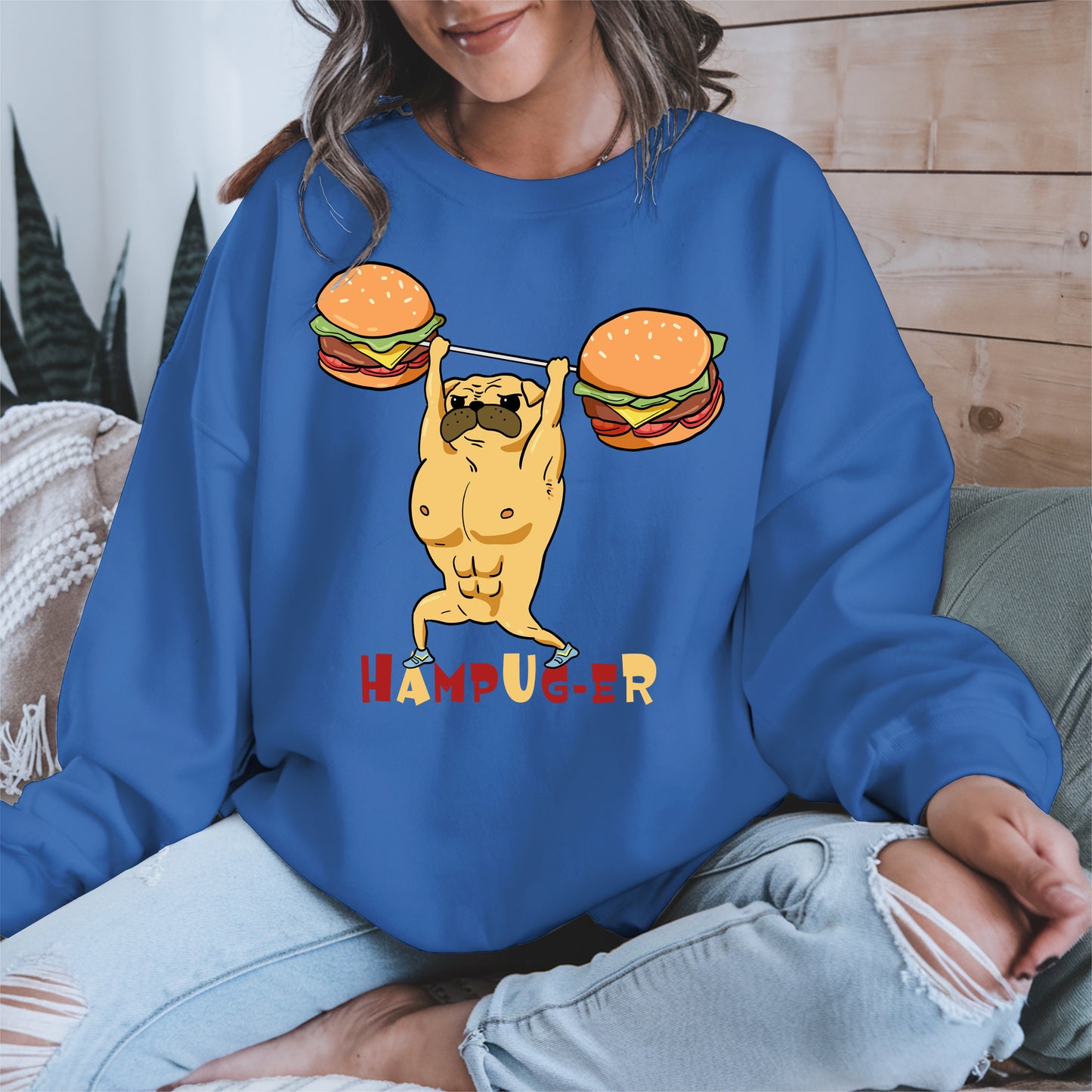 Hampug-er Funny Pug Burger Gym Shirt