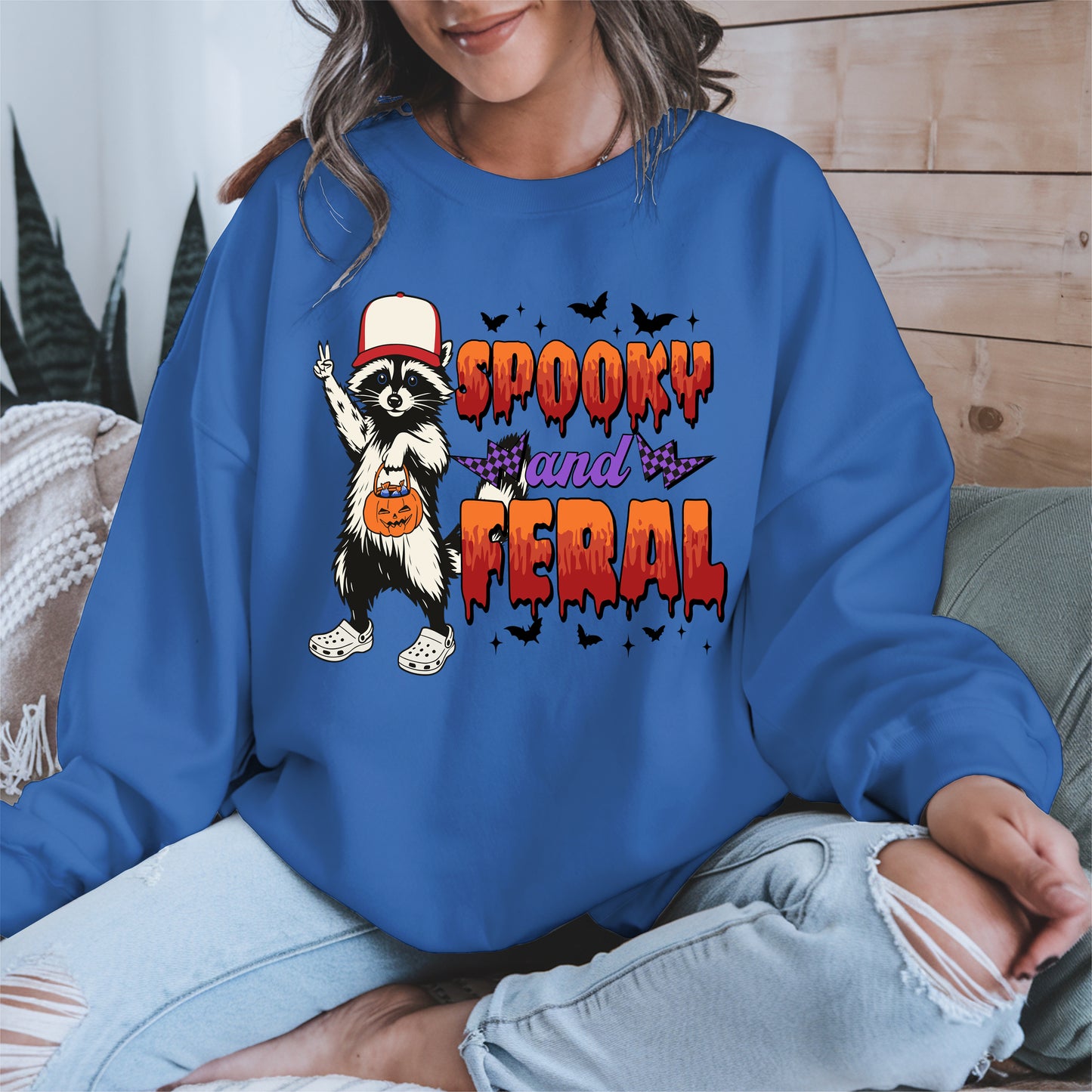 Spooky and Feral Shirt Hoodie Sweatshirt for Halloween Lovers
