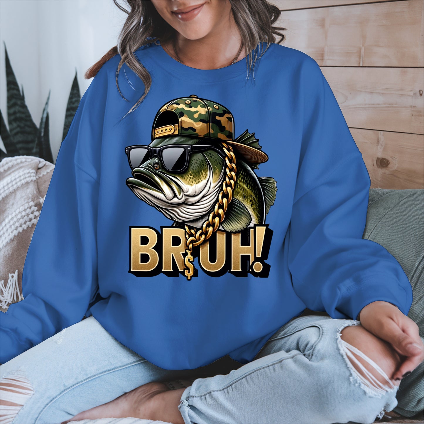 Funny Bass Fish Bruh Shirt Hoodie Sweatshirt