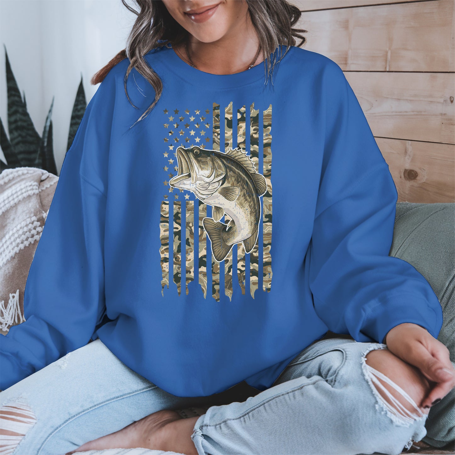 Patriotic Camo American Flag Fishing Shirt Hoodie