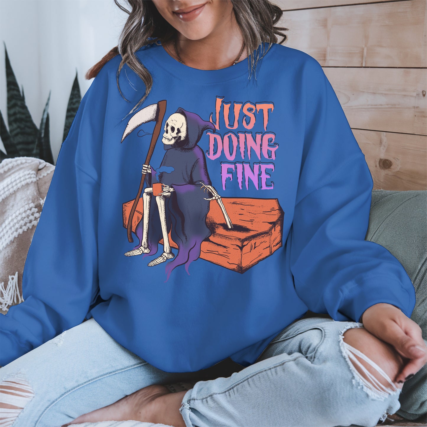 Just Doing Fine Grim Reaper Shirt