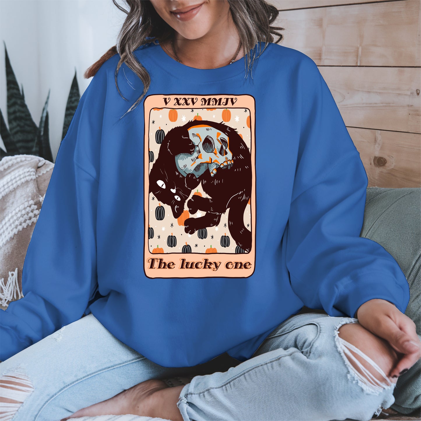 The Lucky One - Halloween Black Cat Tarot Tee