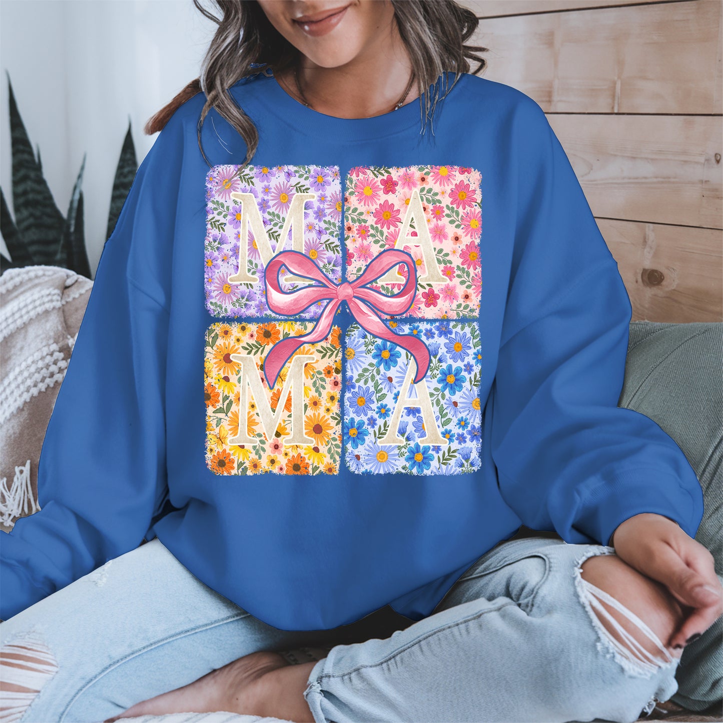 Floral MAMA Shirt Mother Tee Hoodie Sweatshirt Gift for Moms