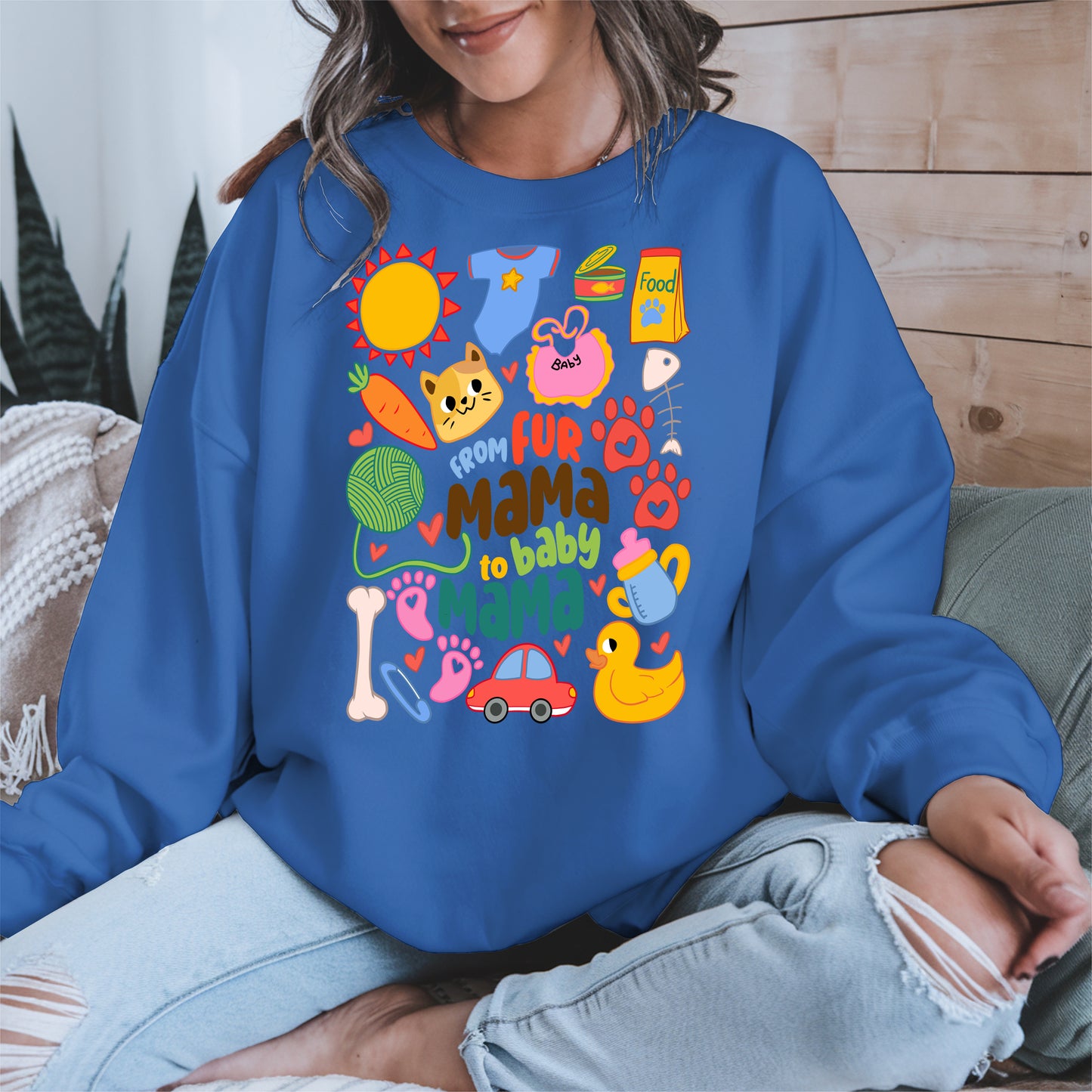 From Fur Mama to Baby Mama Shirt Hoodie Sweatshirt Gift