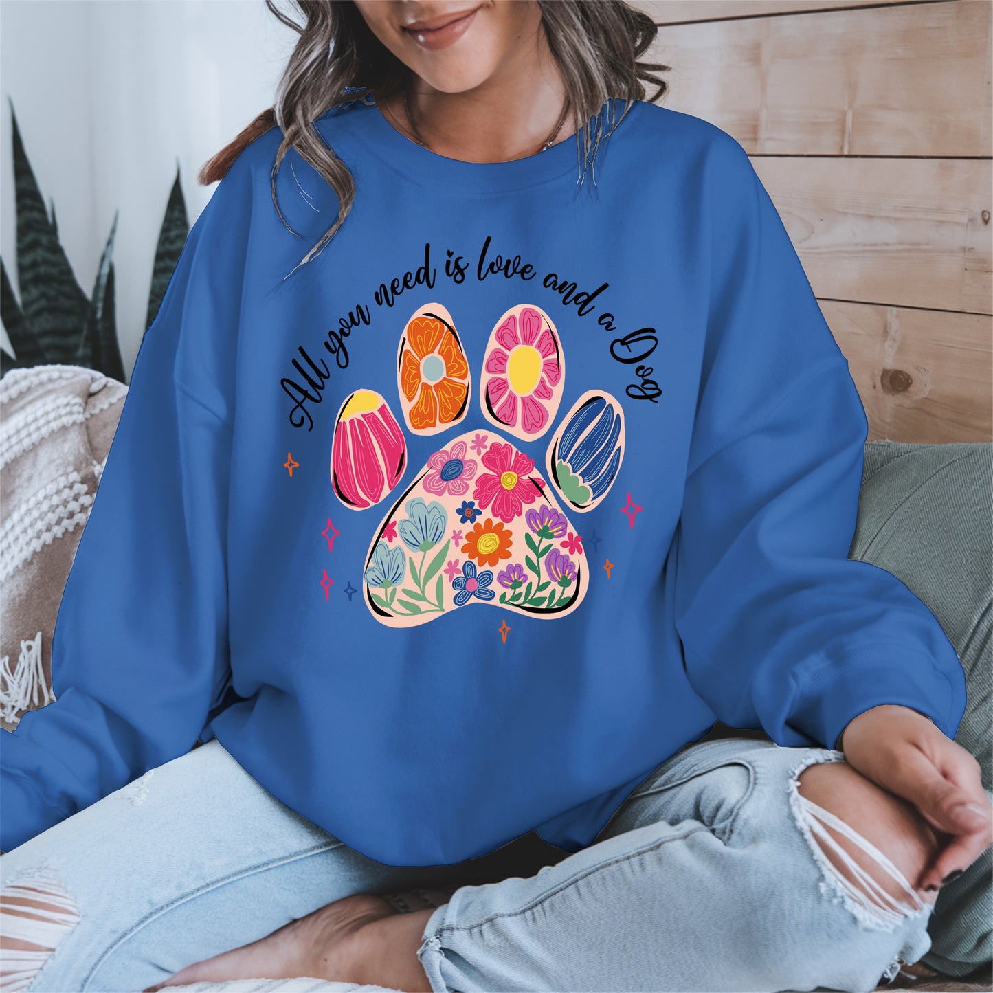 Floral Paw Print Shirt Hoodie Sweatshirt Gift for Pet Moms