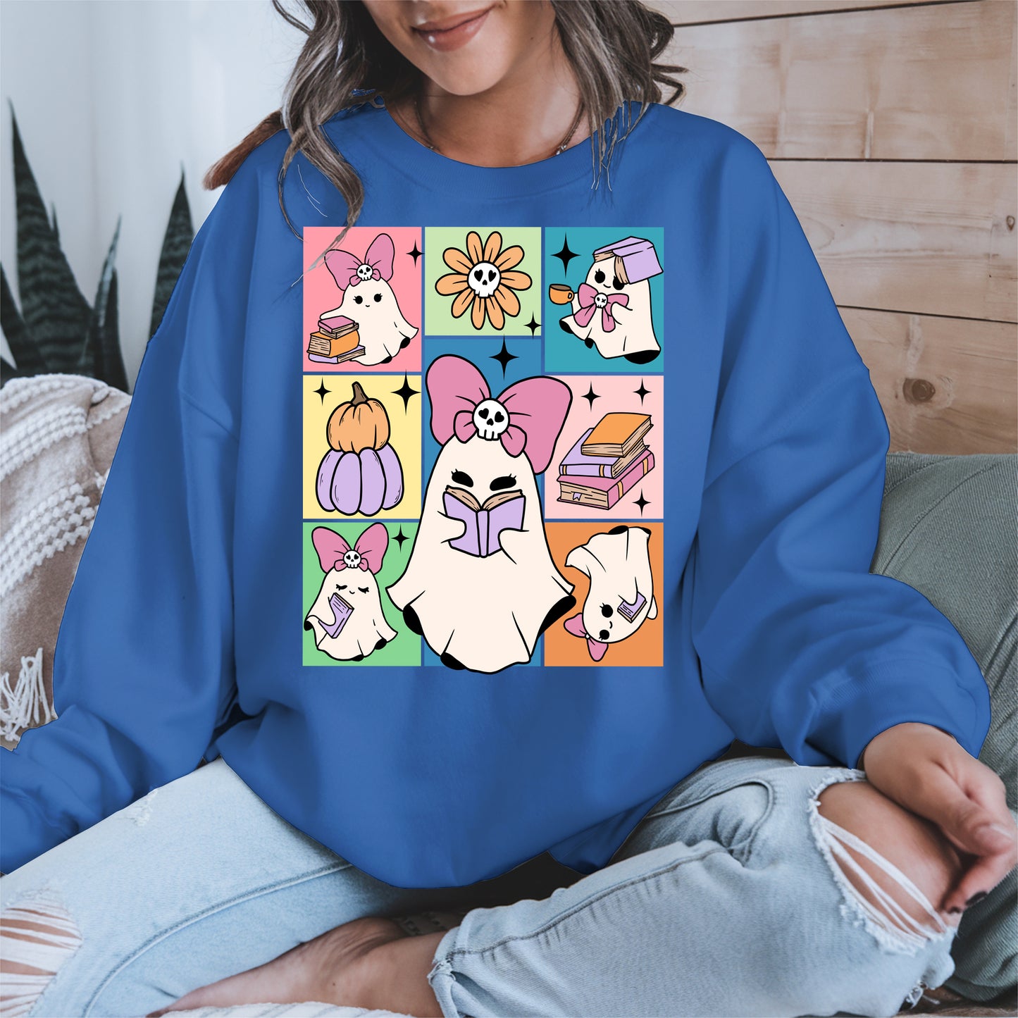 Pastel Ghost Book Lover Halloween Shirt