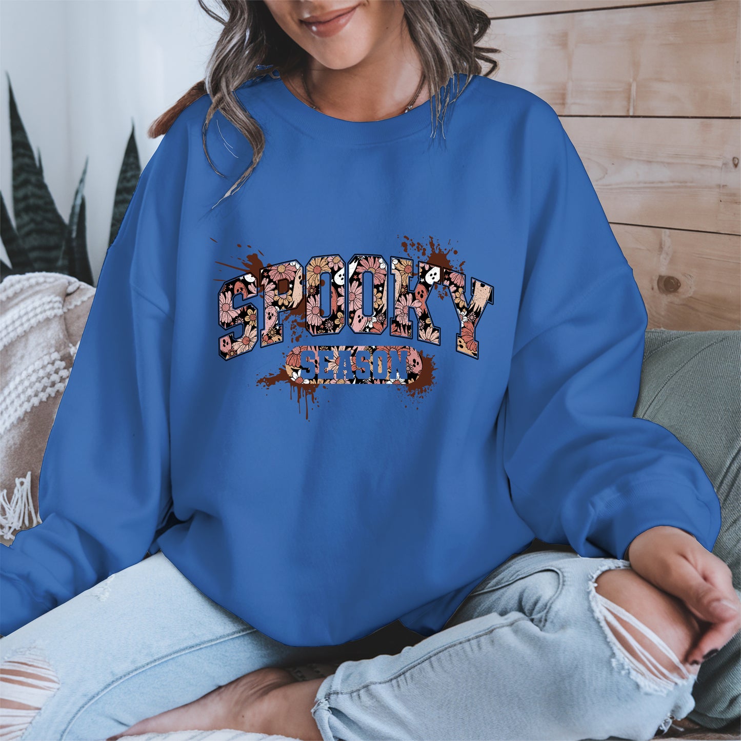 Grunge Floral Spooky Season Shirt
