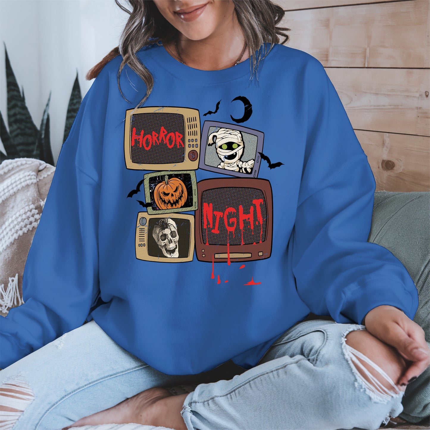 Horror Night Retro TV Halloween Shirt