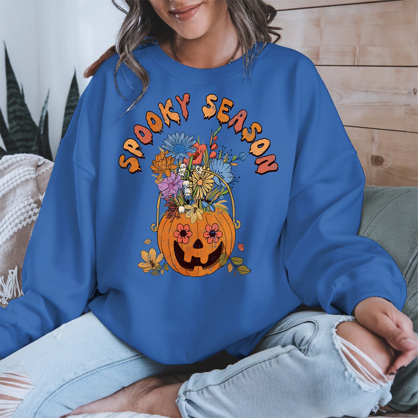 Floral Pumpkin Spooky Season Shirt