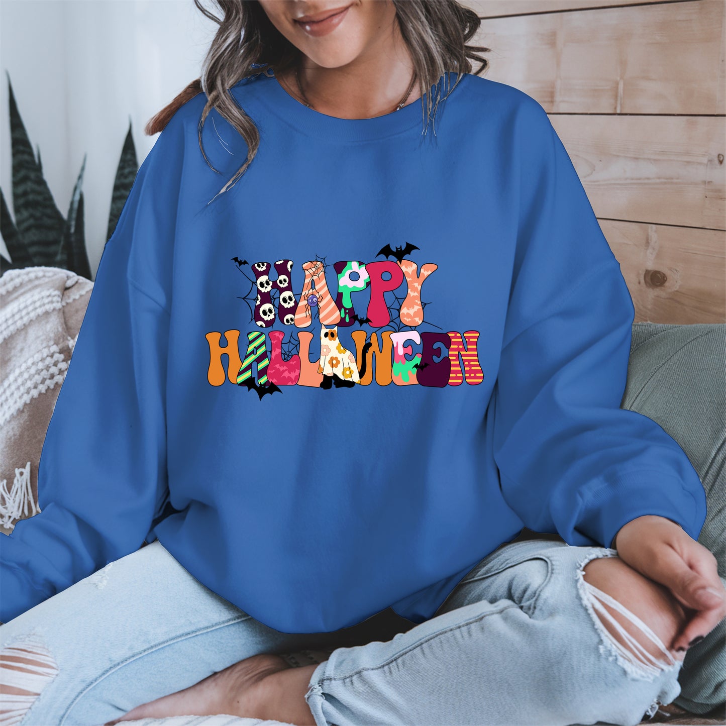 Colorful Ghost Pumpkin Retro Halloween Shirt