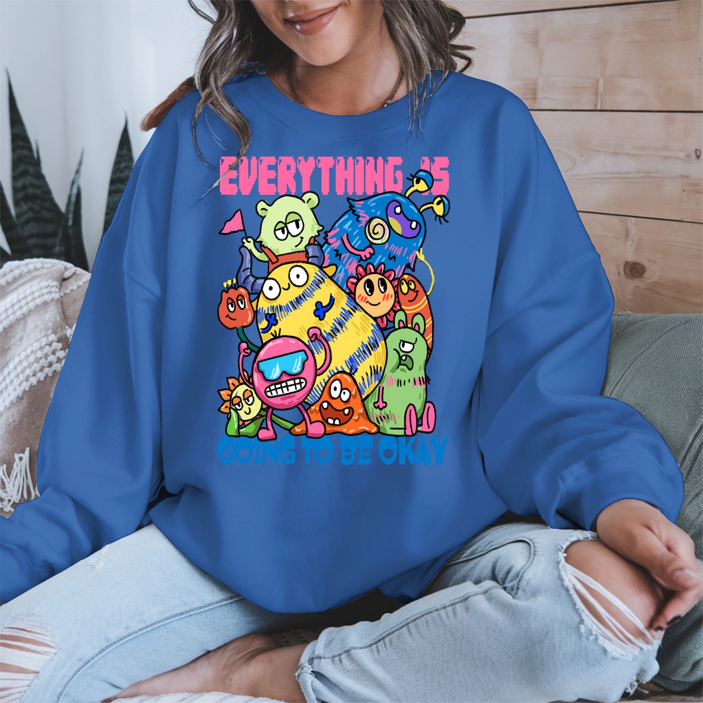 Everything Is Going to Be Okay Cute Monster Shirt