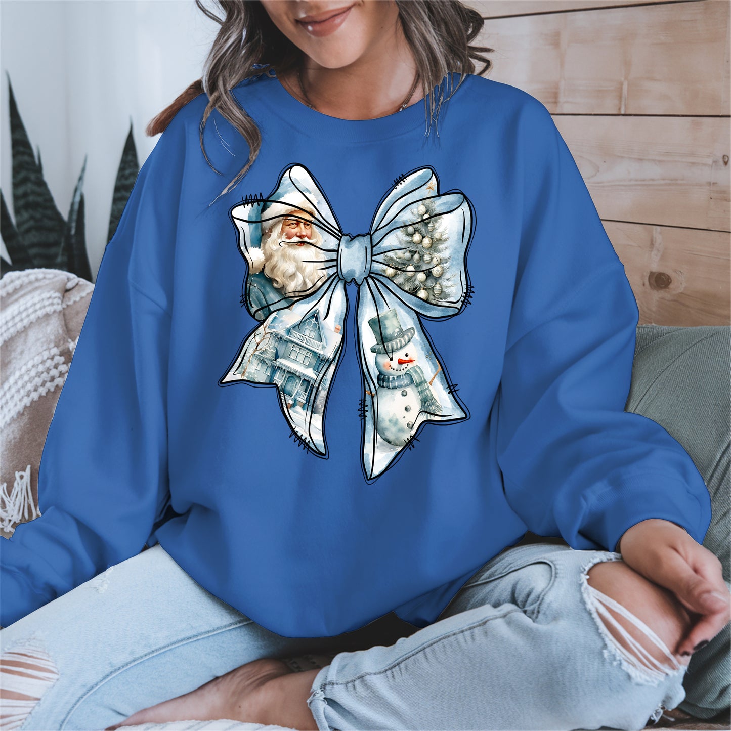 Snowman Coquette Christmas Bow Shirt