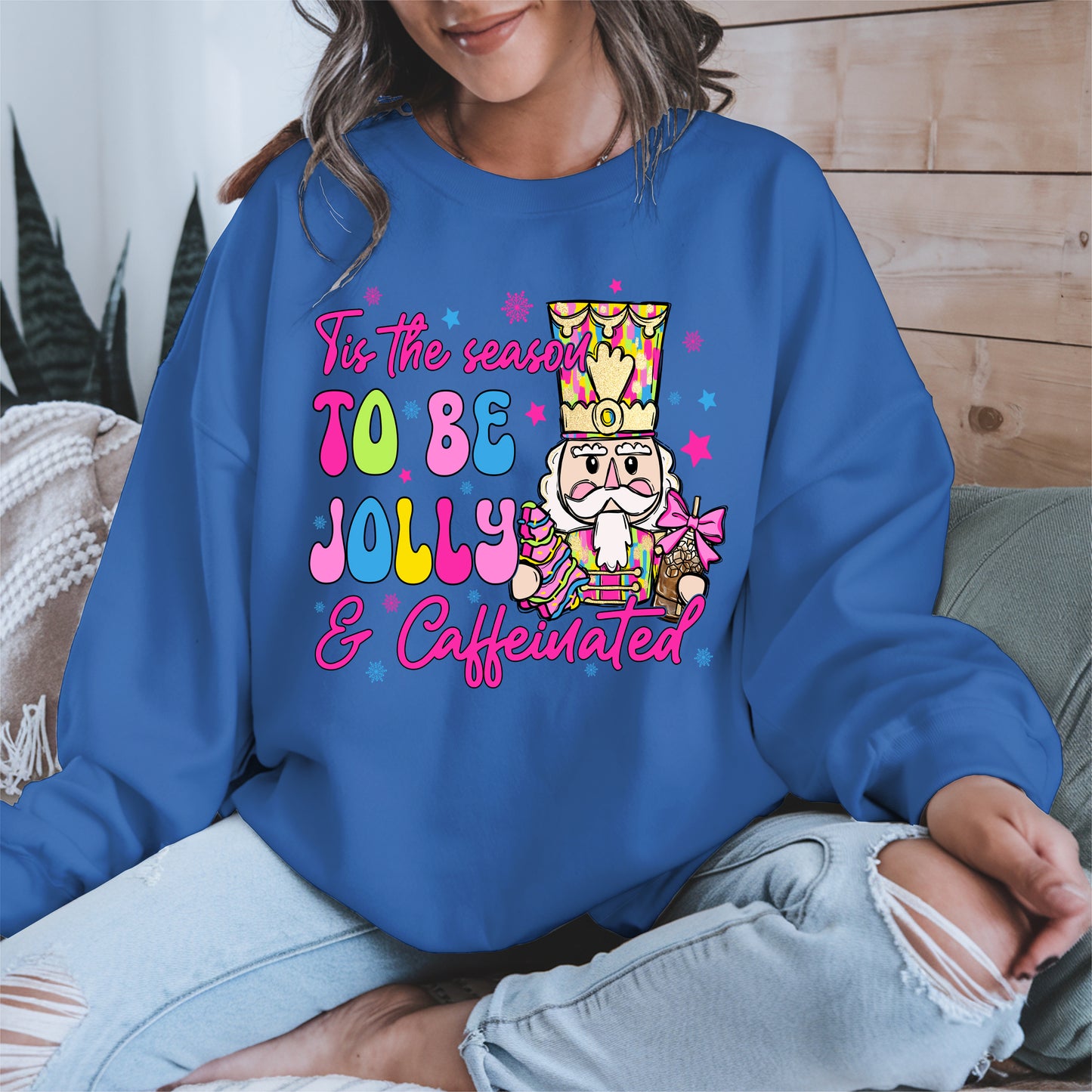 Tis the Season To Be Jolly and Caffeinated Christmas Shirt