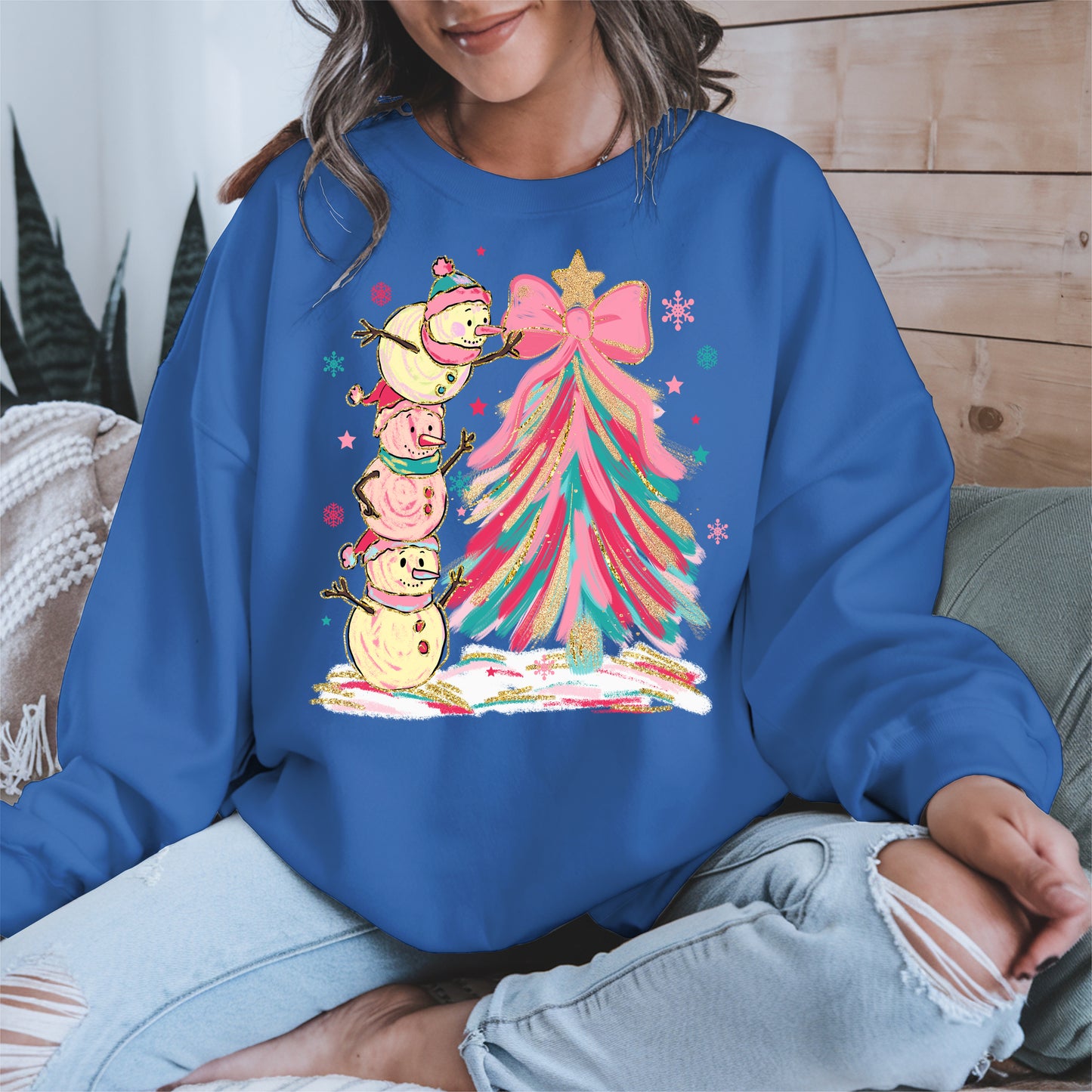 Stacked Snowmen Christmas Tree Shirt