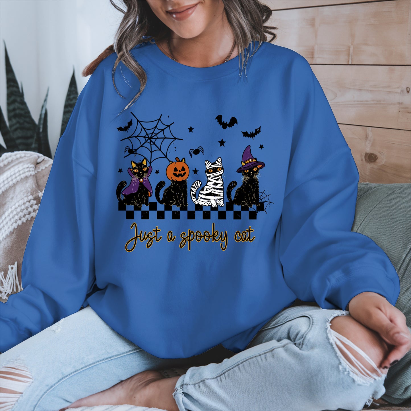 Just a spooky cat halloween shirt
