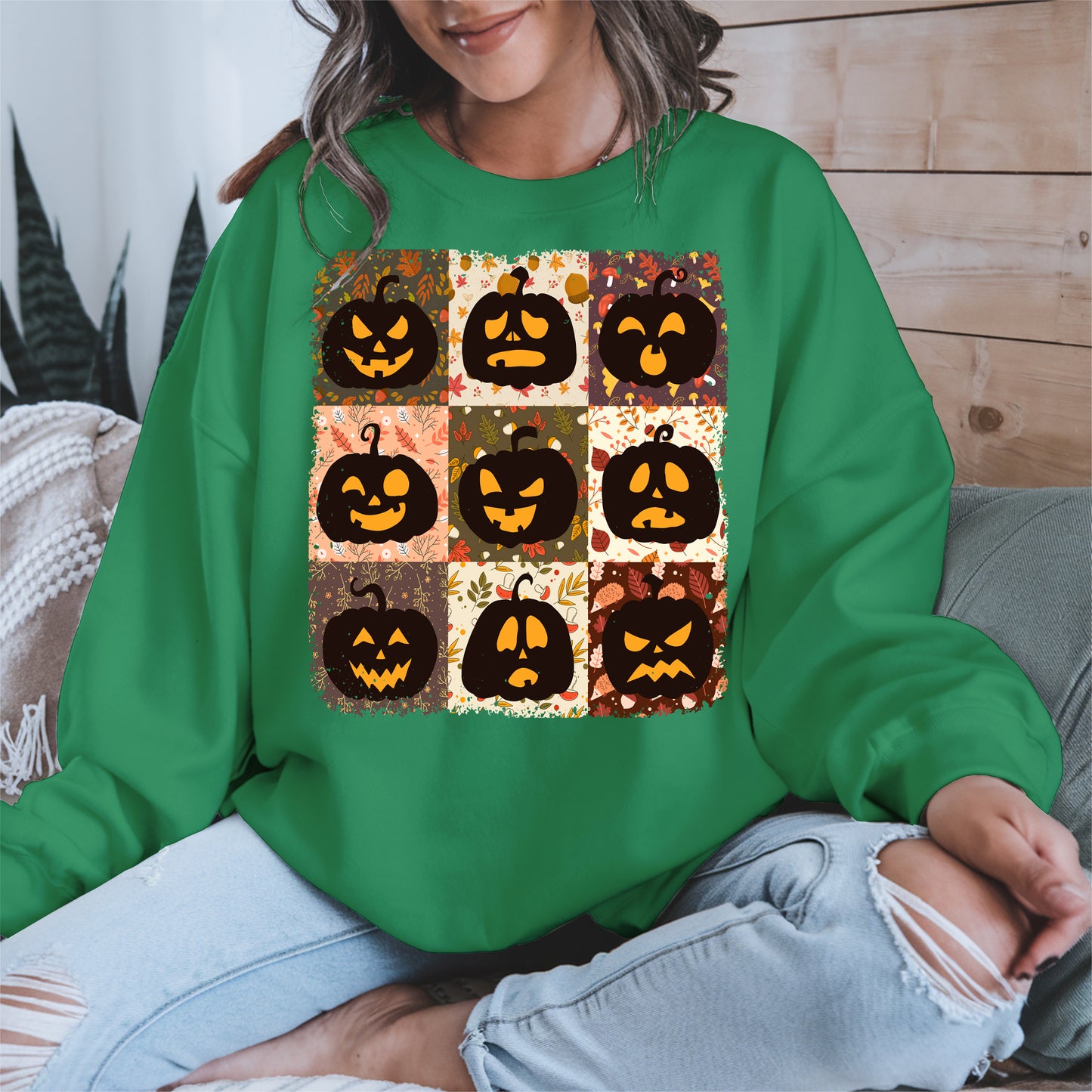 Funny Pumpkin Faces Shirt Hoodie Sweatshirt for Halloween Lovers