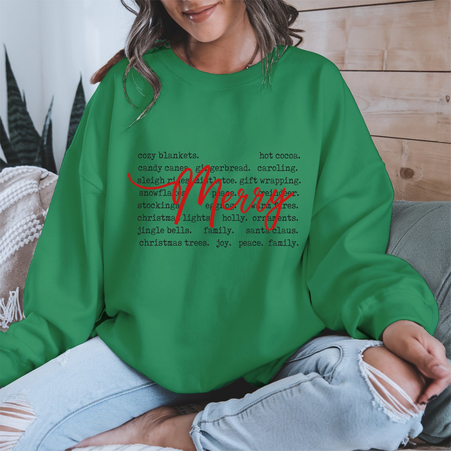 Merry Christmas Typography Shirt Hoodie