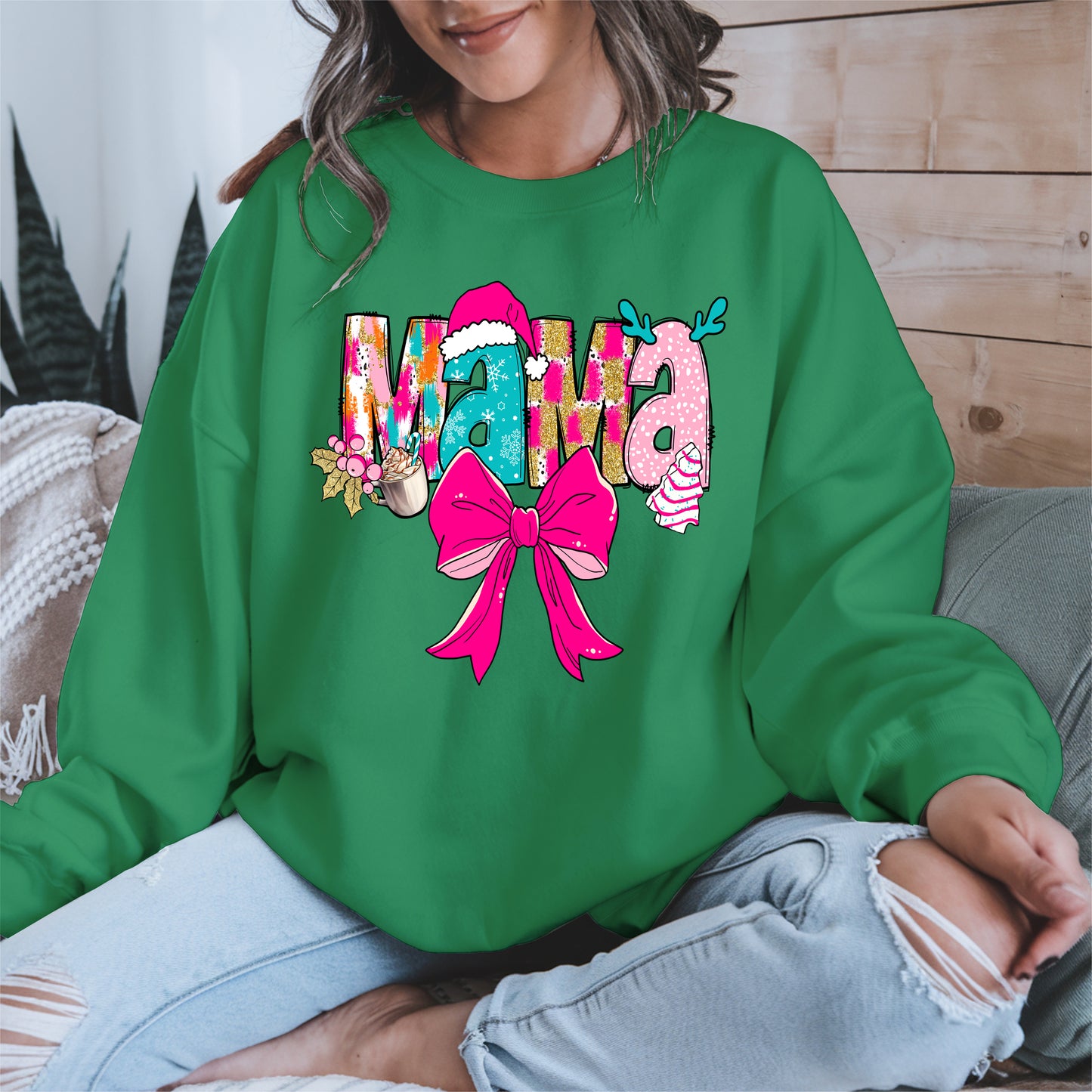Merry Christmas Mama Shirt Cute Holiday Gift
