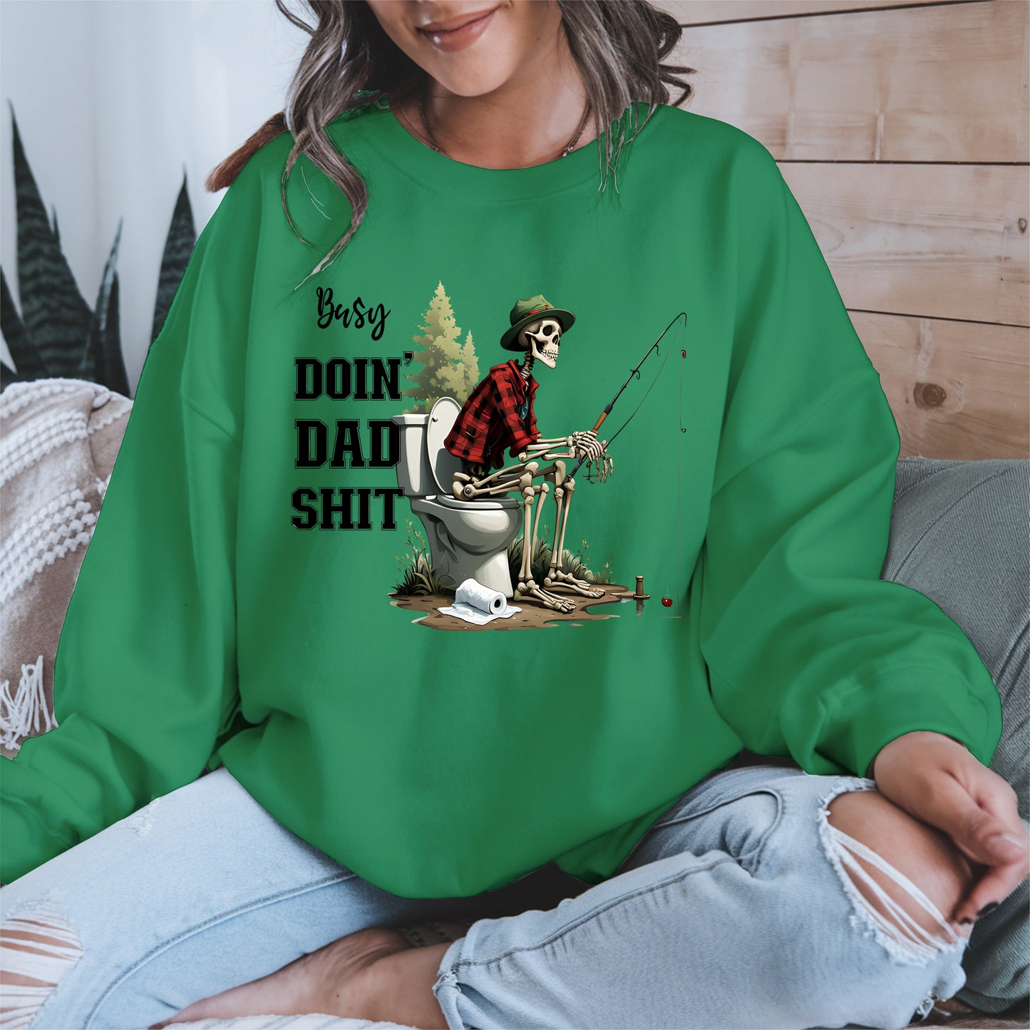 Funny Dad Fishing Skeleton Shirt Hoodie Sweatshirt