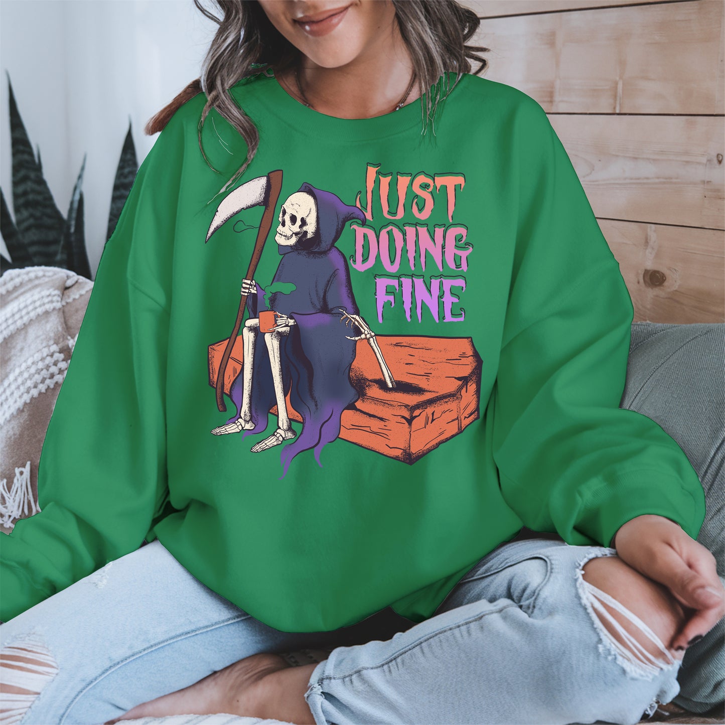 Just Doing Fine Grim Reaper Shirt