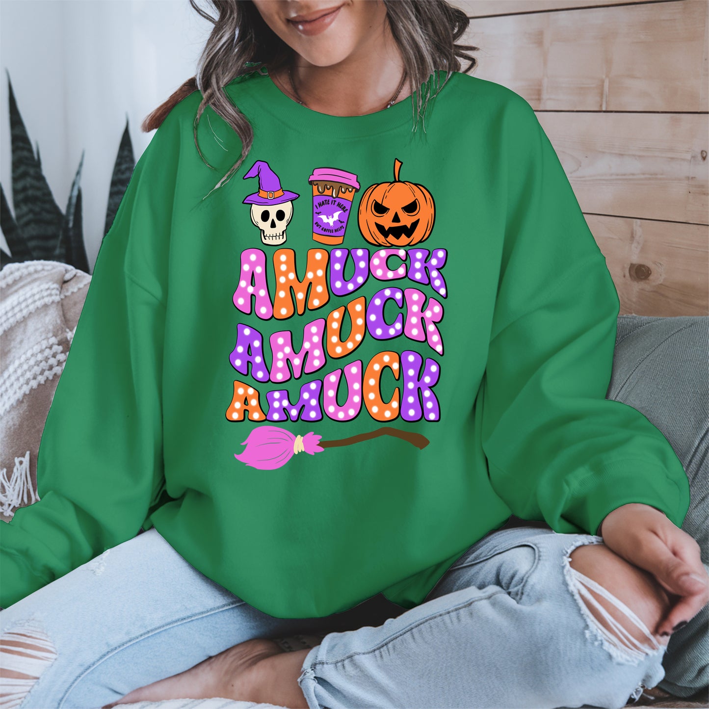 Amuck Amuck Amuck Shirt - Funny Halloween Coffee Witch Tee