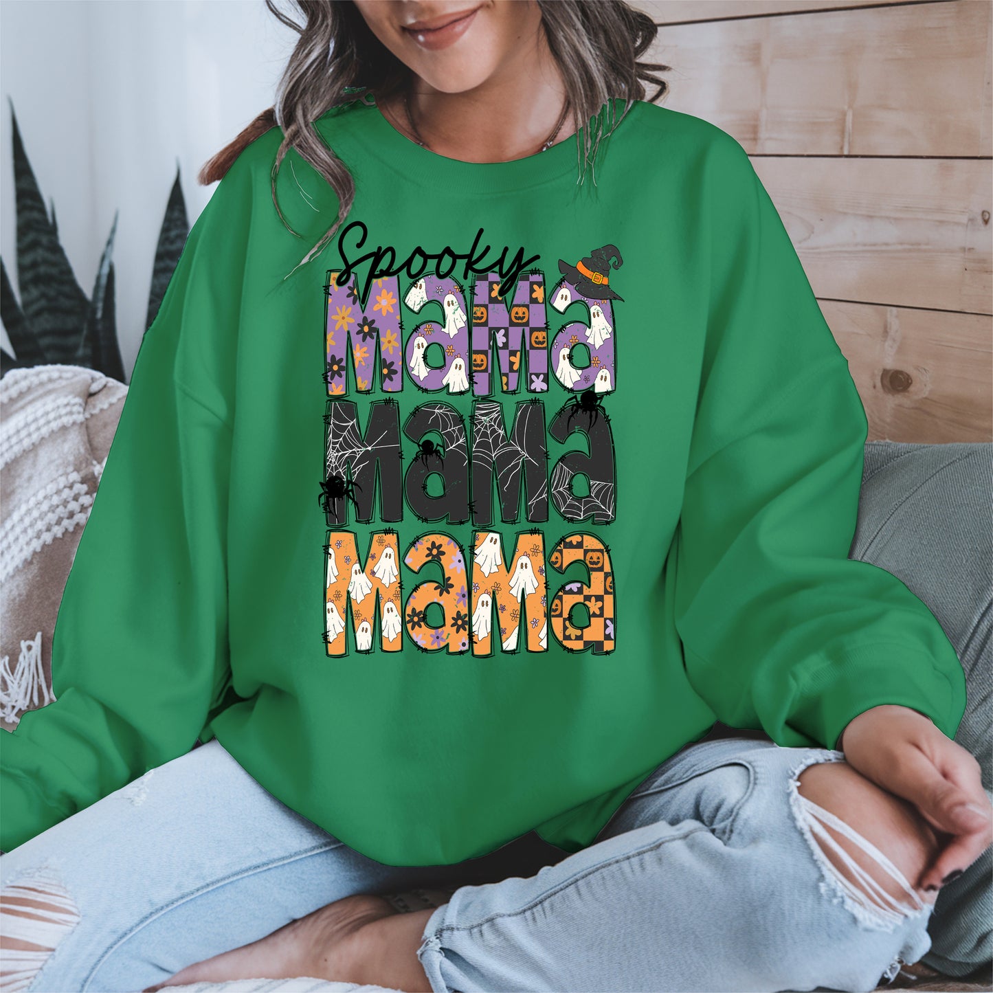 Halloween Mama Shirt - Ghosts and Spooky Patterns
