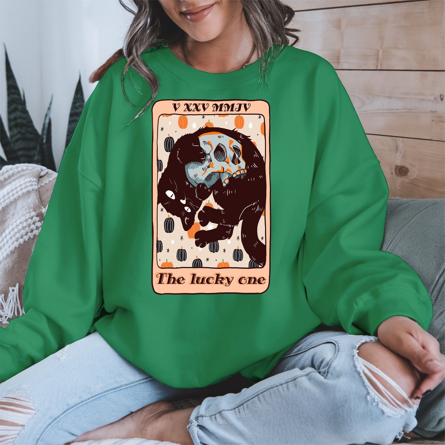 The Lucky One - Halloween Black Cat Tarot Tee