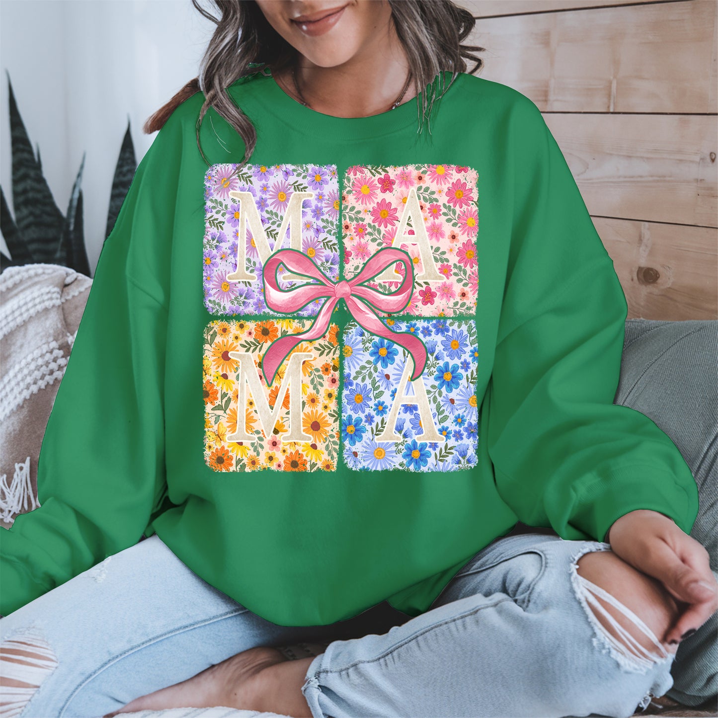 Floral MAMA Shirt Mother Tee Hoodie Sweatshirt Gift for Moms
