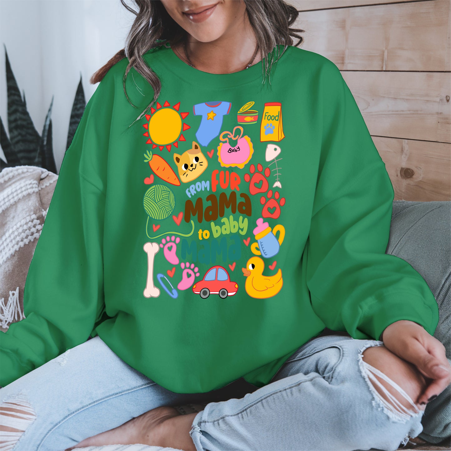 From Fur Mama to Baby Mama Shirt Hoodie Sweatshirt Gift