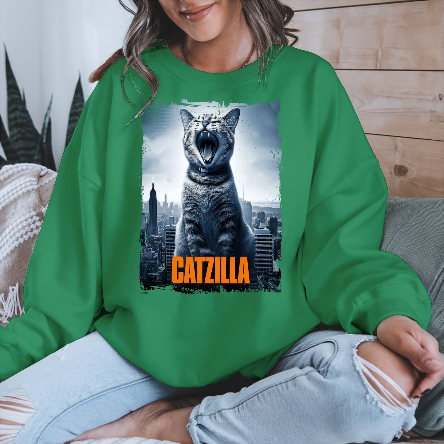 Catzilla Funny Cat Shirt Hoodie Sweatshirt