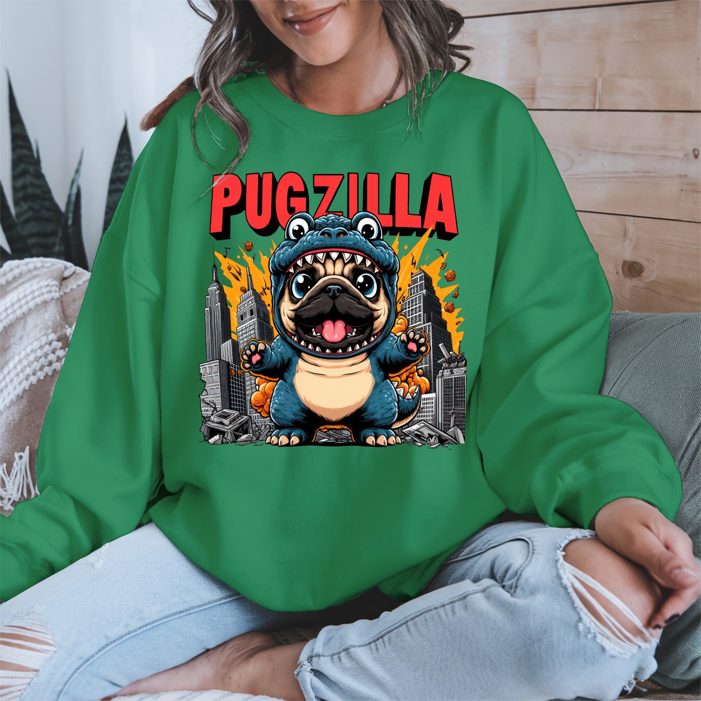 Pugzilla Funny Dog Shirt Hoodie Sweatshirt