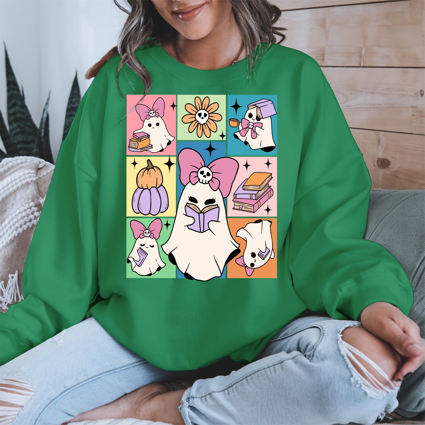 Pastel Ghost Book Lover Halloween Shirt