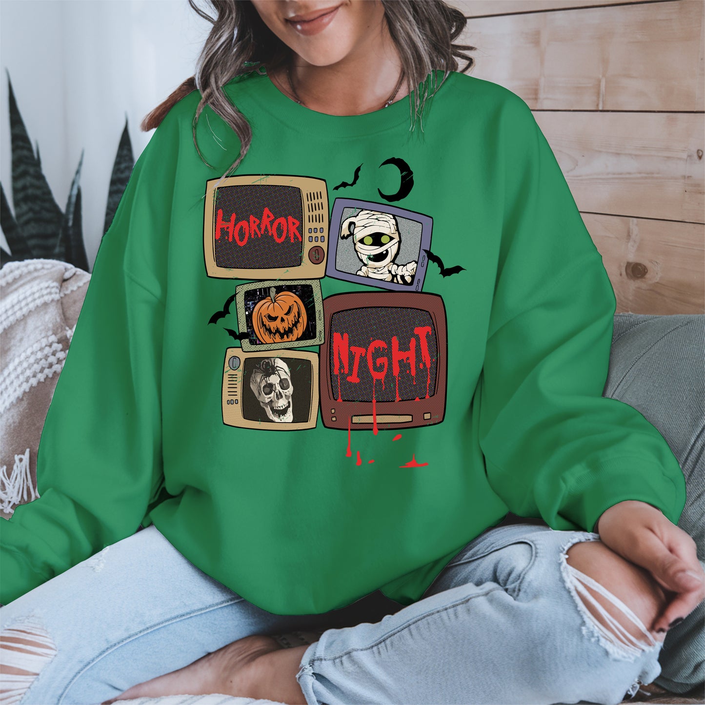 Horror Night Retro TV Halloween Shirt