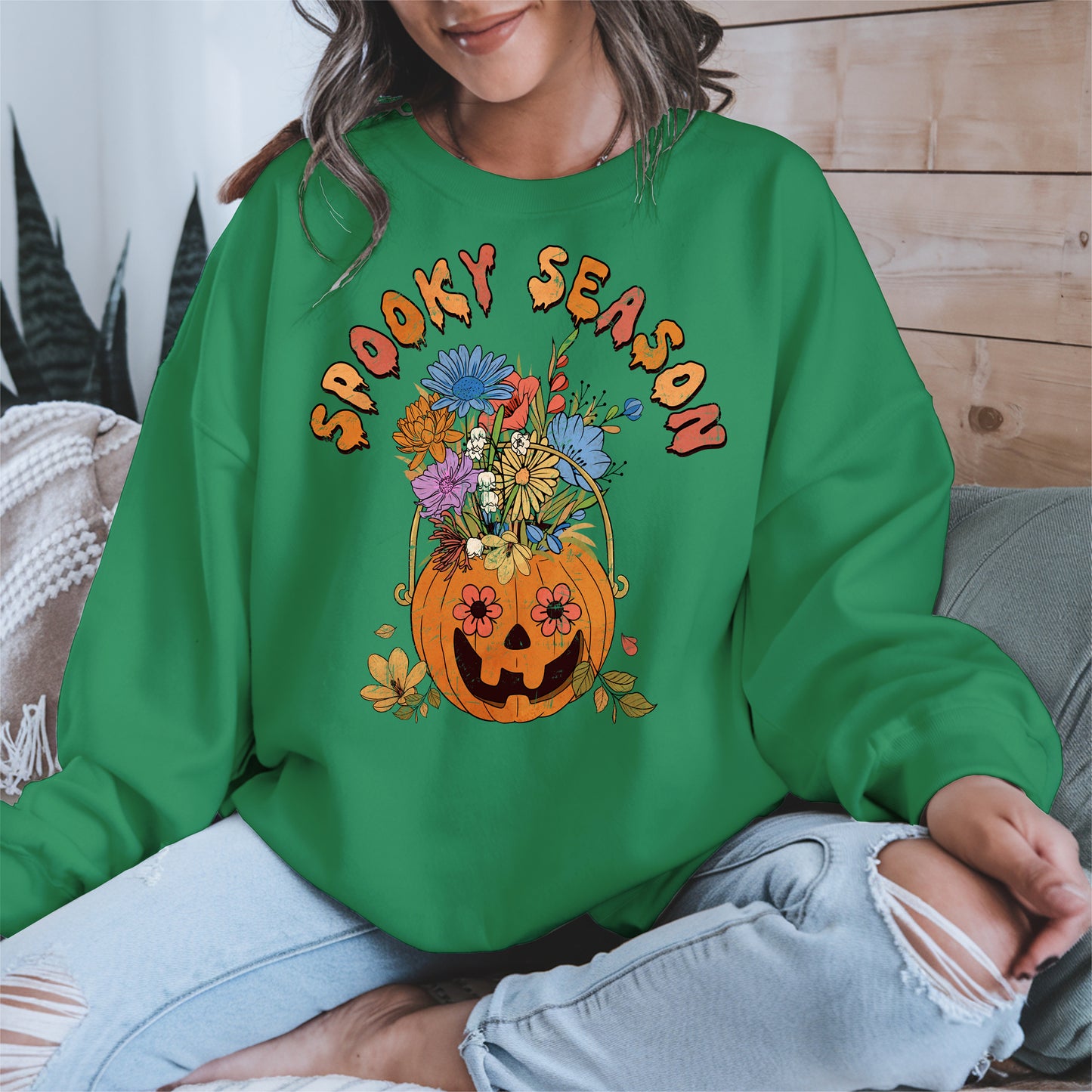Floral Pumpkin Spooky Season Shirt