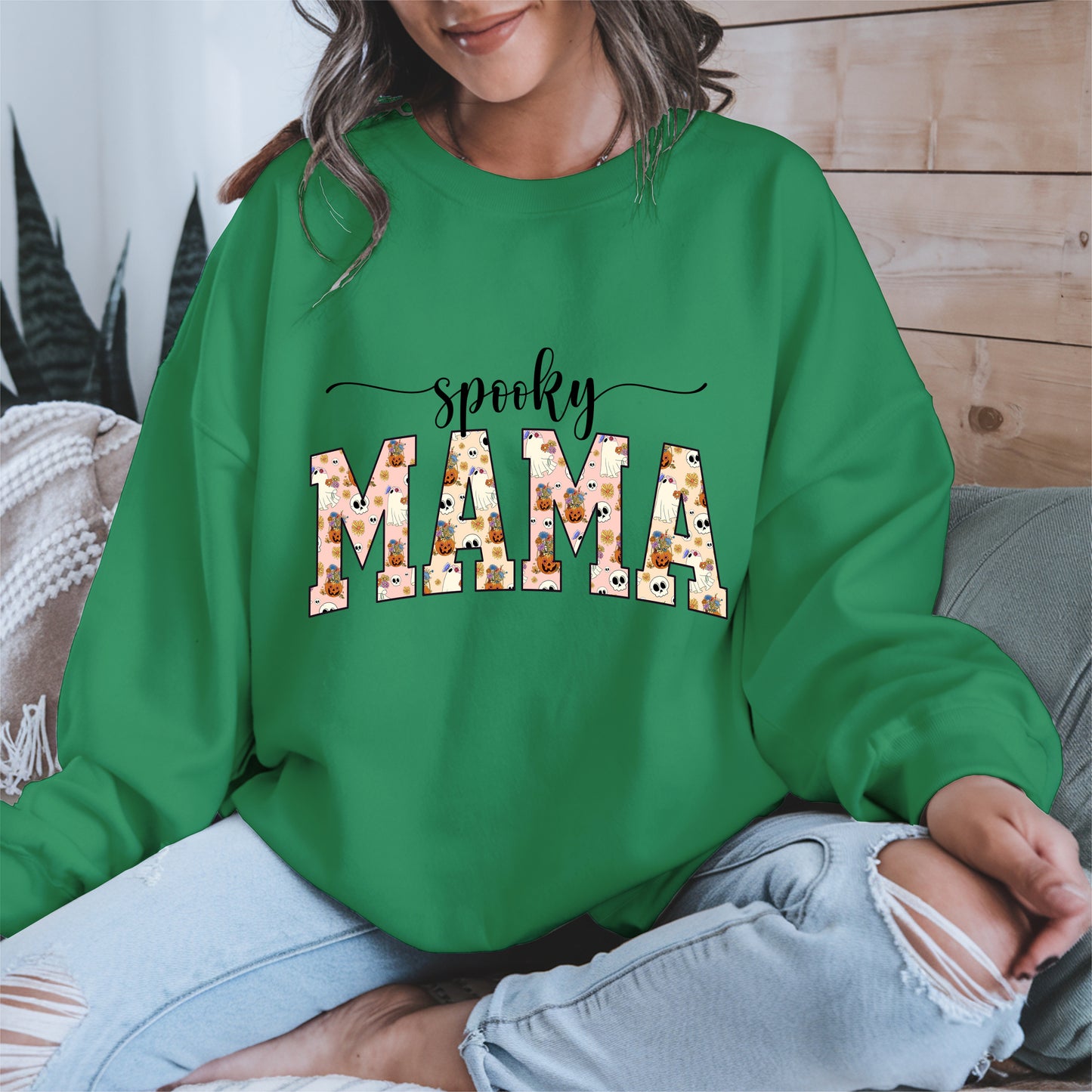 Halloween Mama Shirt for Moms Cute Ghost