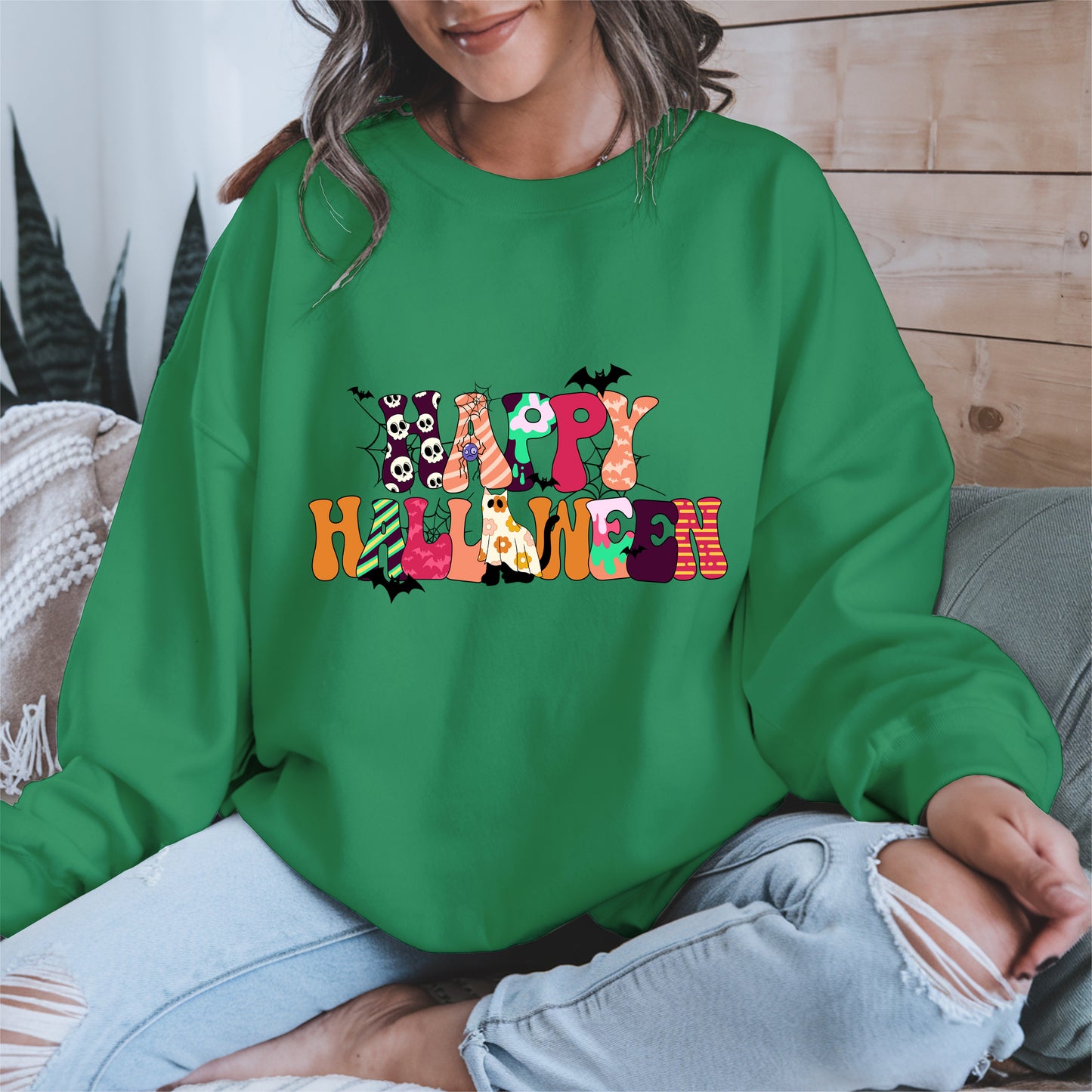 Colorful Ghost Pumpkin Retro Halloween Shirt
