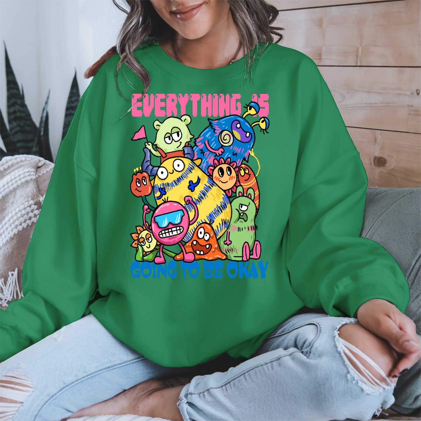 Everything Is Going to Be Okay Cute Monster Shirt