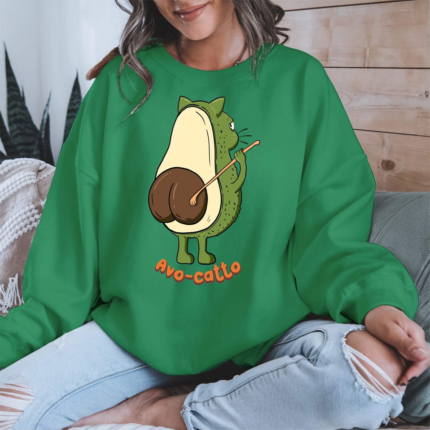 Avo-catto Shirt Hoodie Sweatshirt