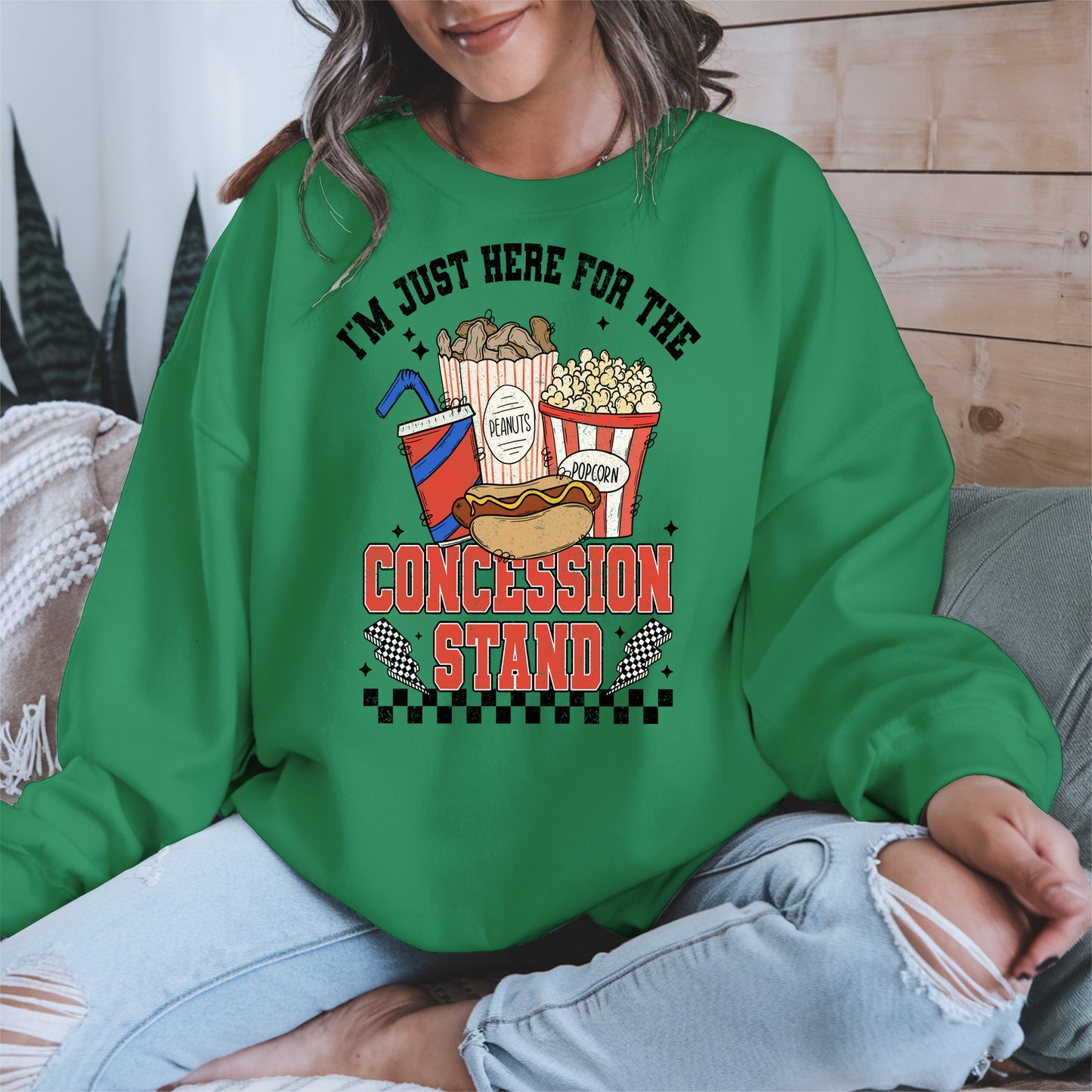 Concession Stand Sport Shirt Hoodie Sweatshirt with Snack Bar Design