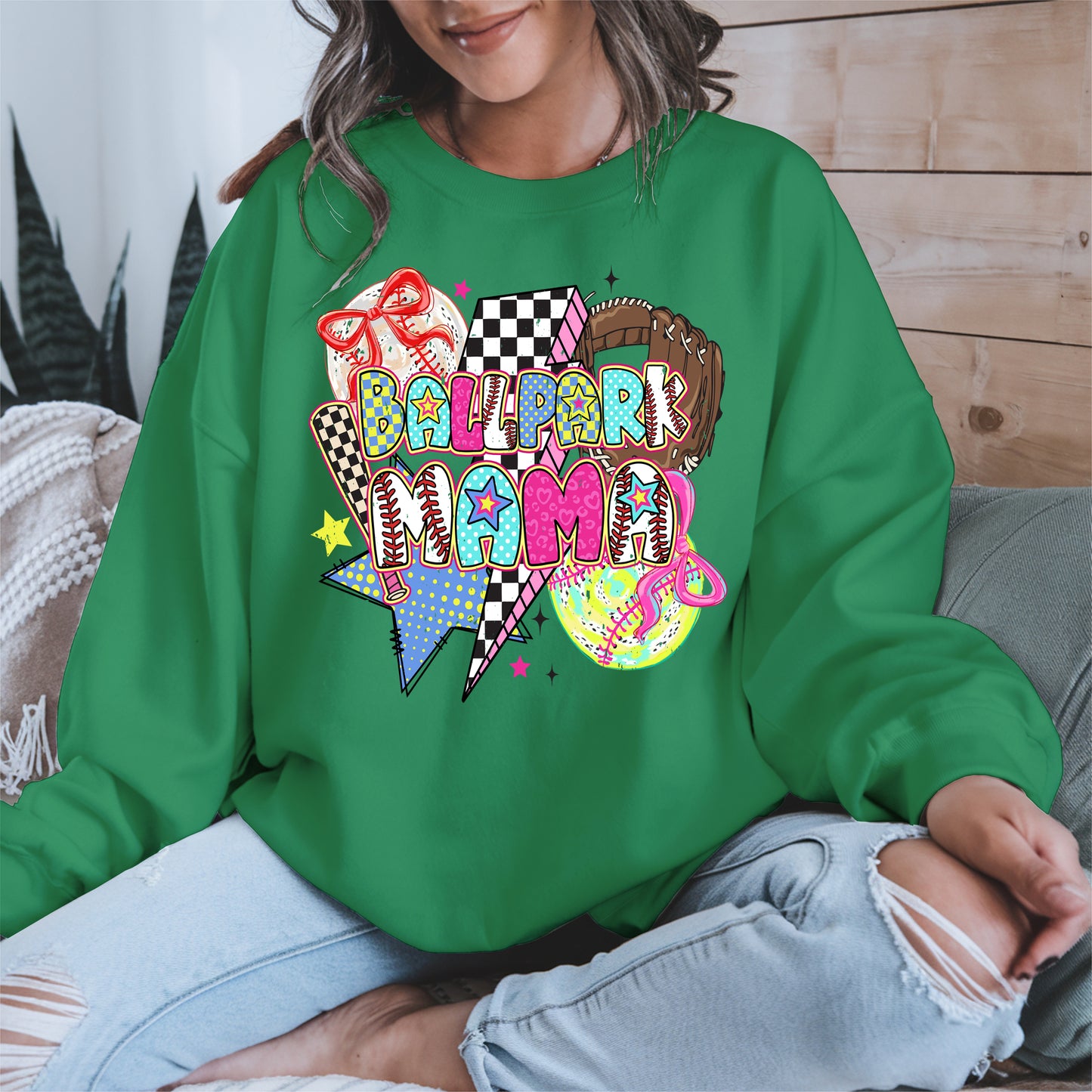Ballpark Mama Shirt Sport Tee Hoodie Sweatshirt Gift for Baseball Moms