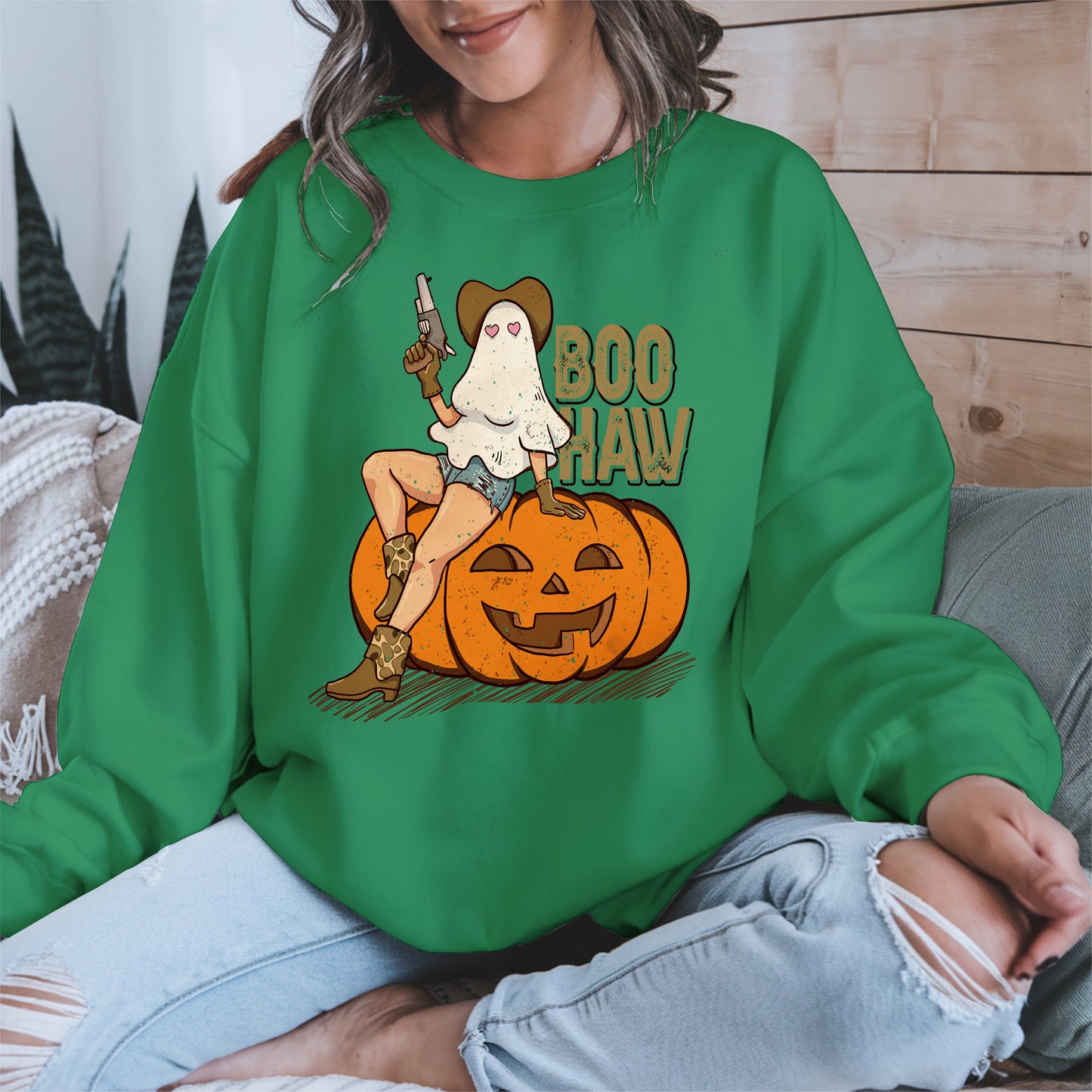 Boo Haw Halloween Cowgirl Tee